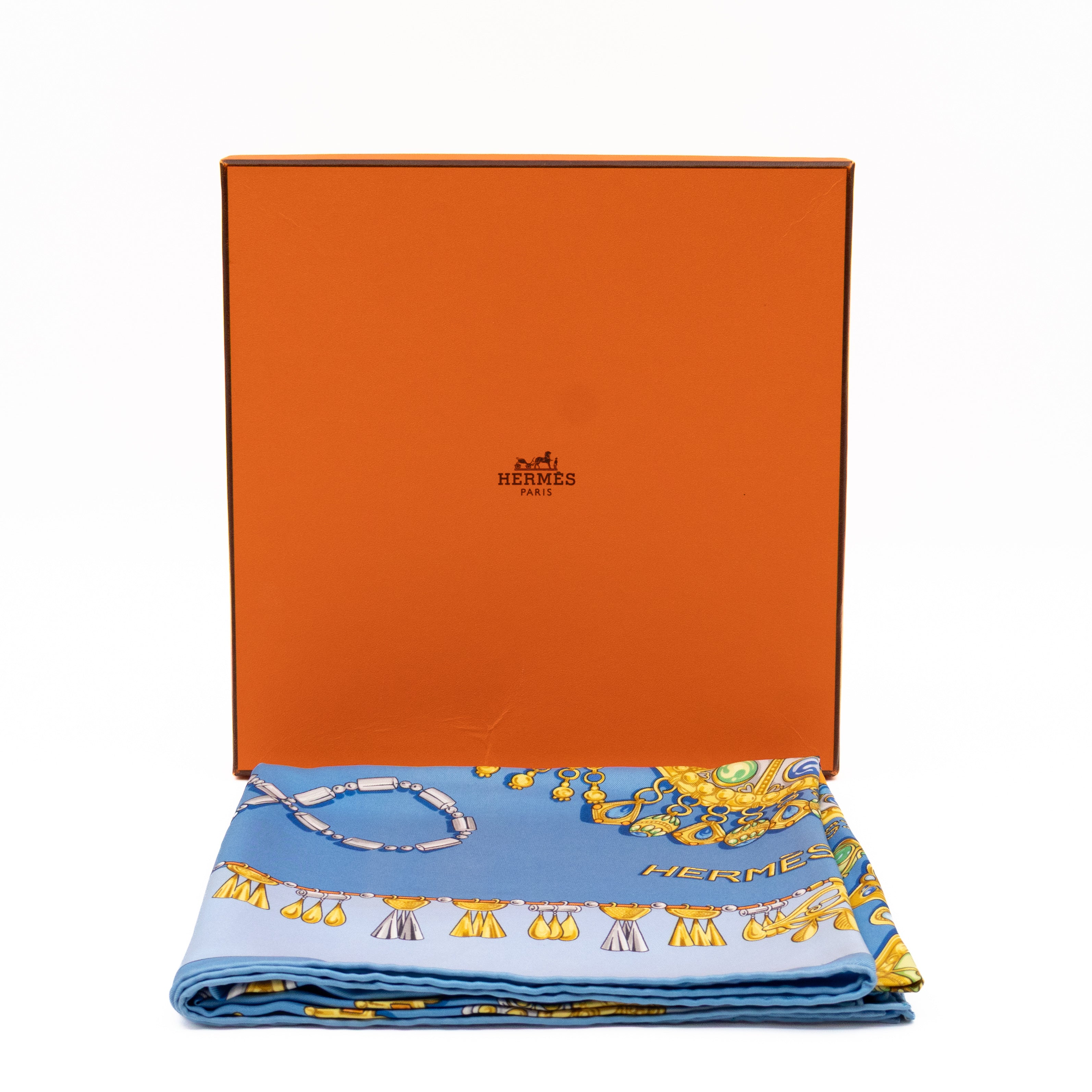 Silk Scarf 90 Parures Des Sables Blue