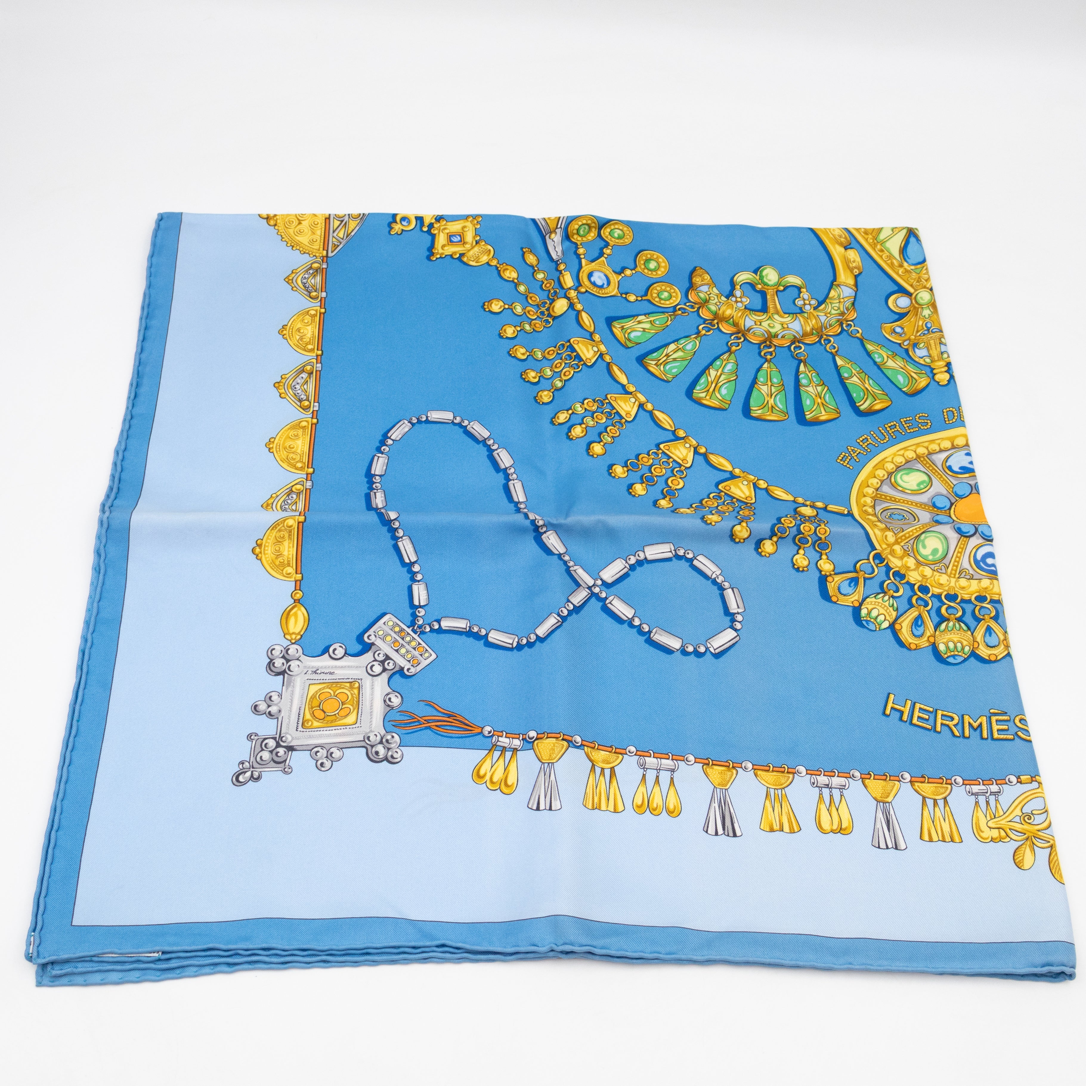 Silk Scarf 90 Parures Des Sables Blue