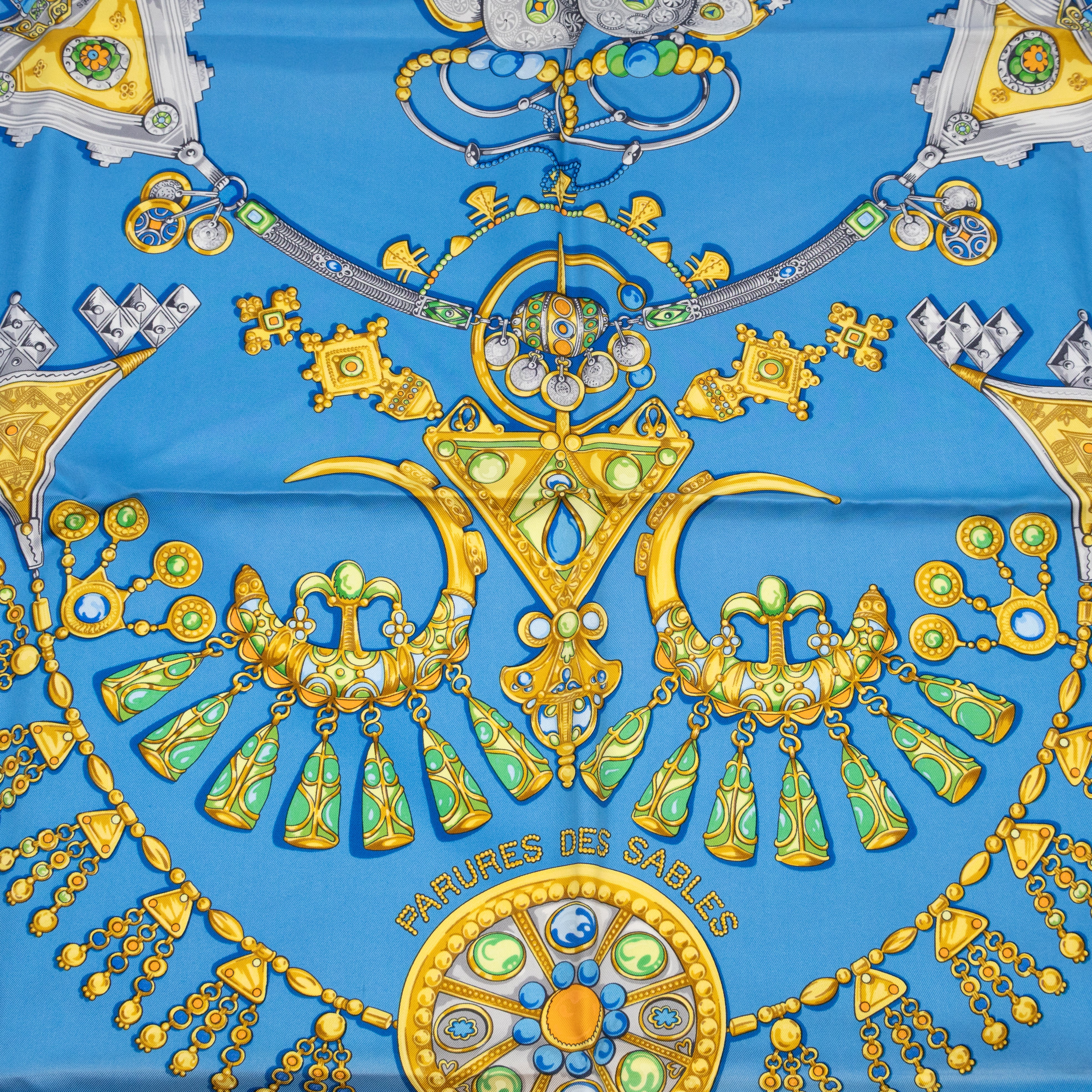 Silk Scarf 90 Parures Des Sables Blue