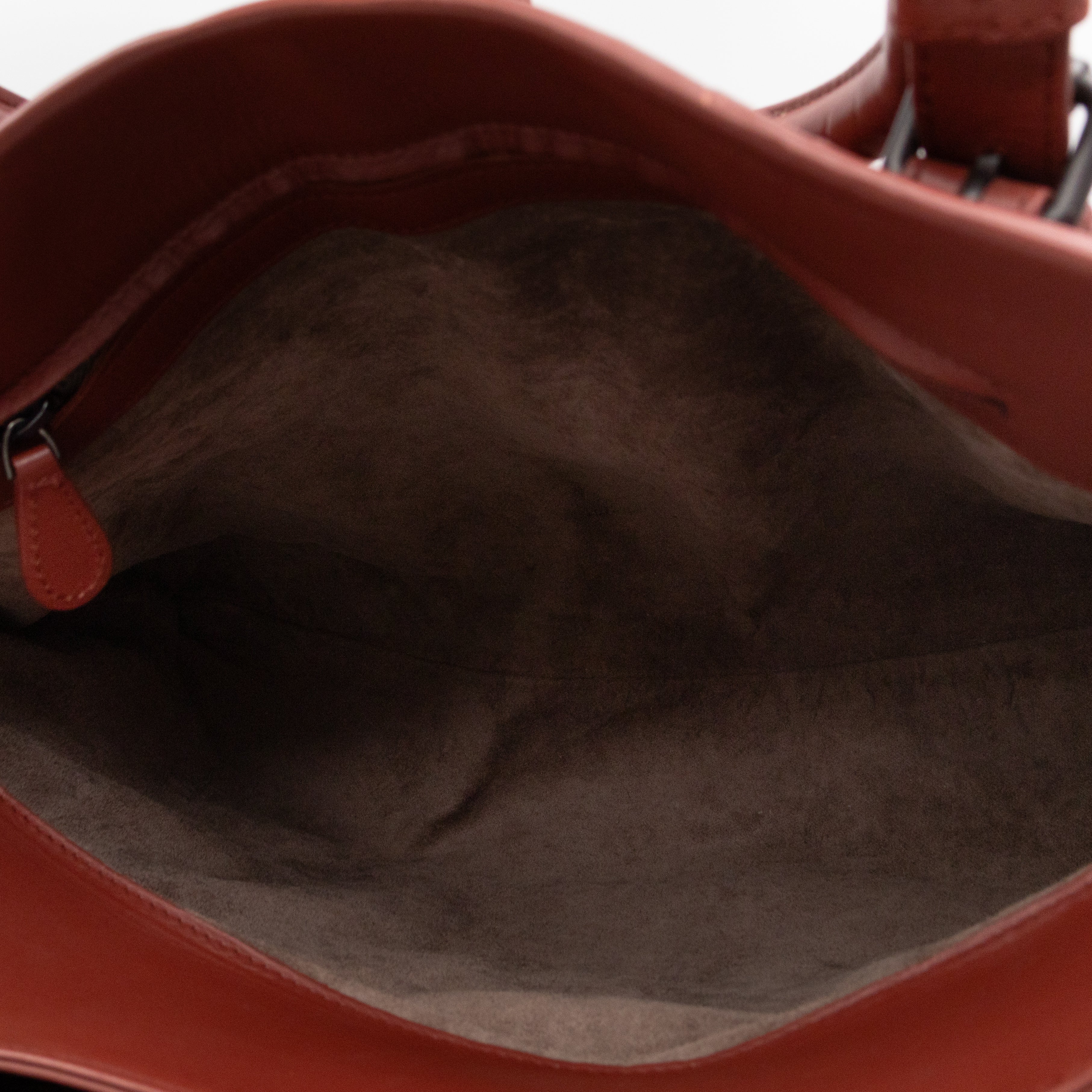 Roma Tote Large Brick Red Nappa Intrecciato Leather