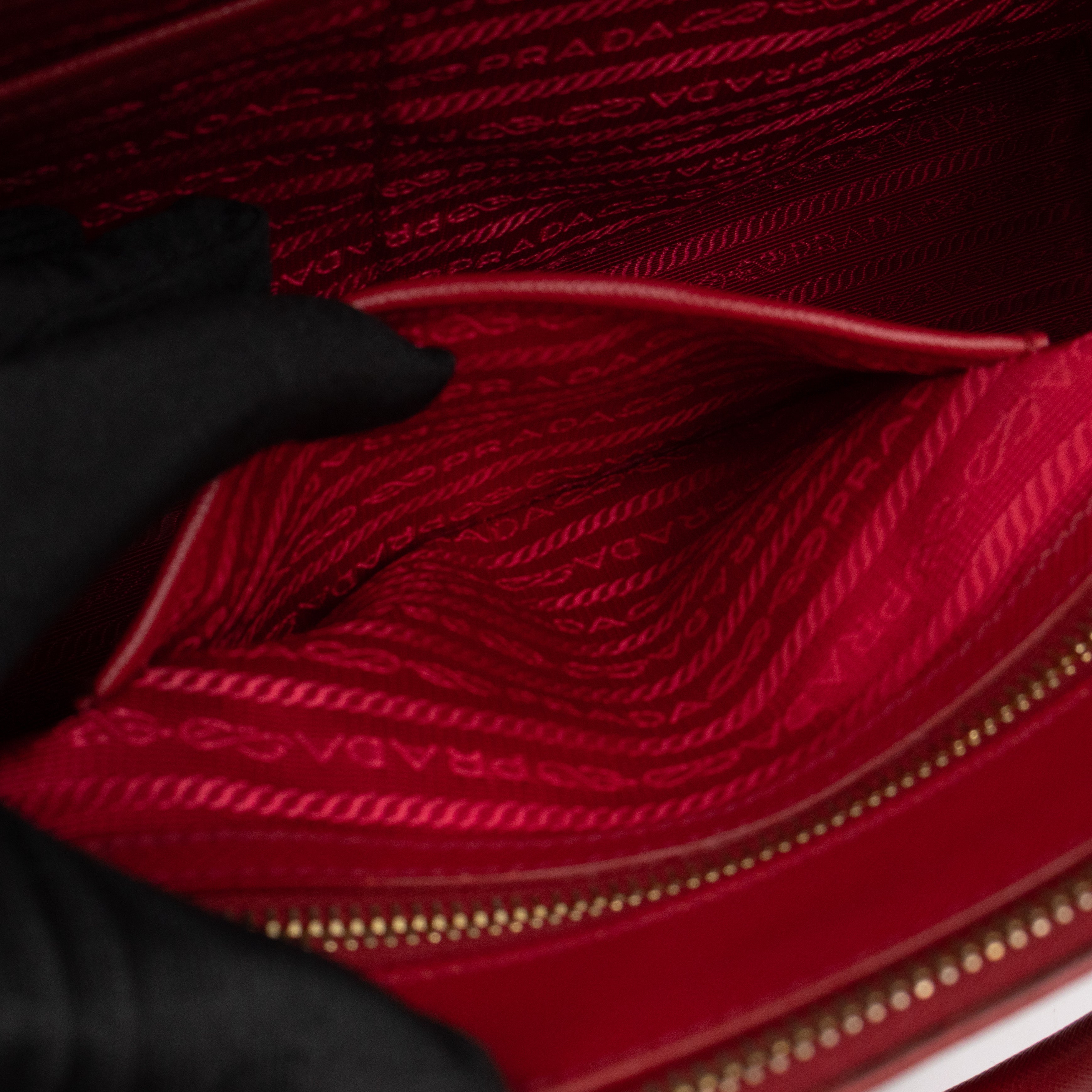Galleria Large Double Zip Red Saffiano Leather