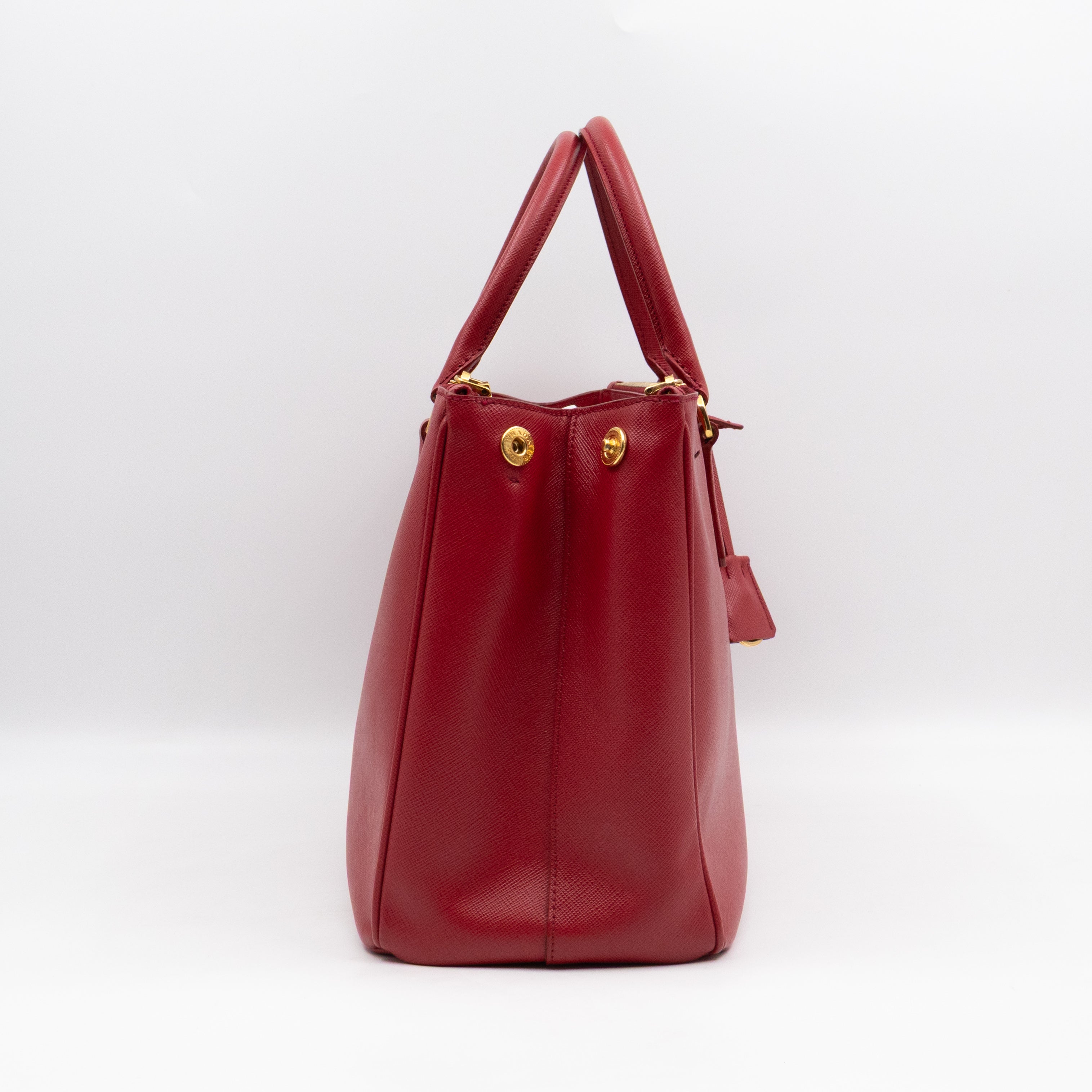 Galleria Large Double Zip Red Saffiano Leather