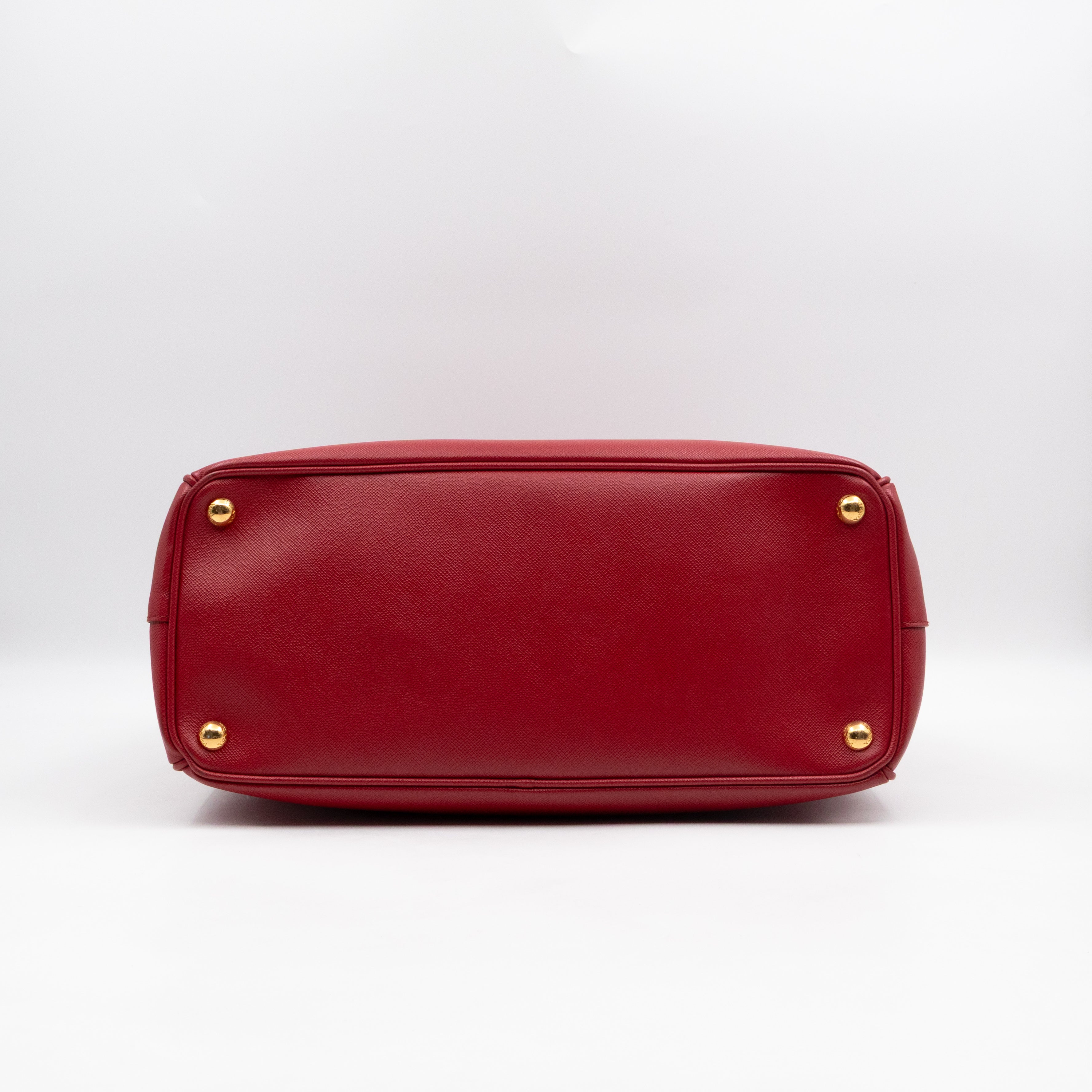 Galleria Large Double Zip Red Saffiano Leather