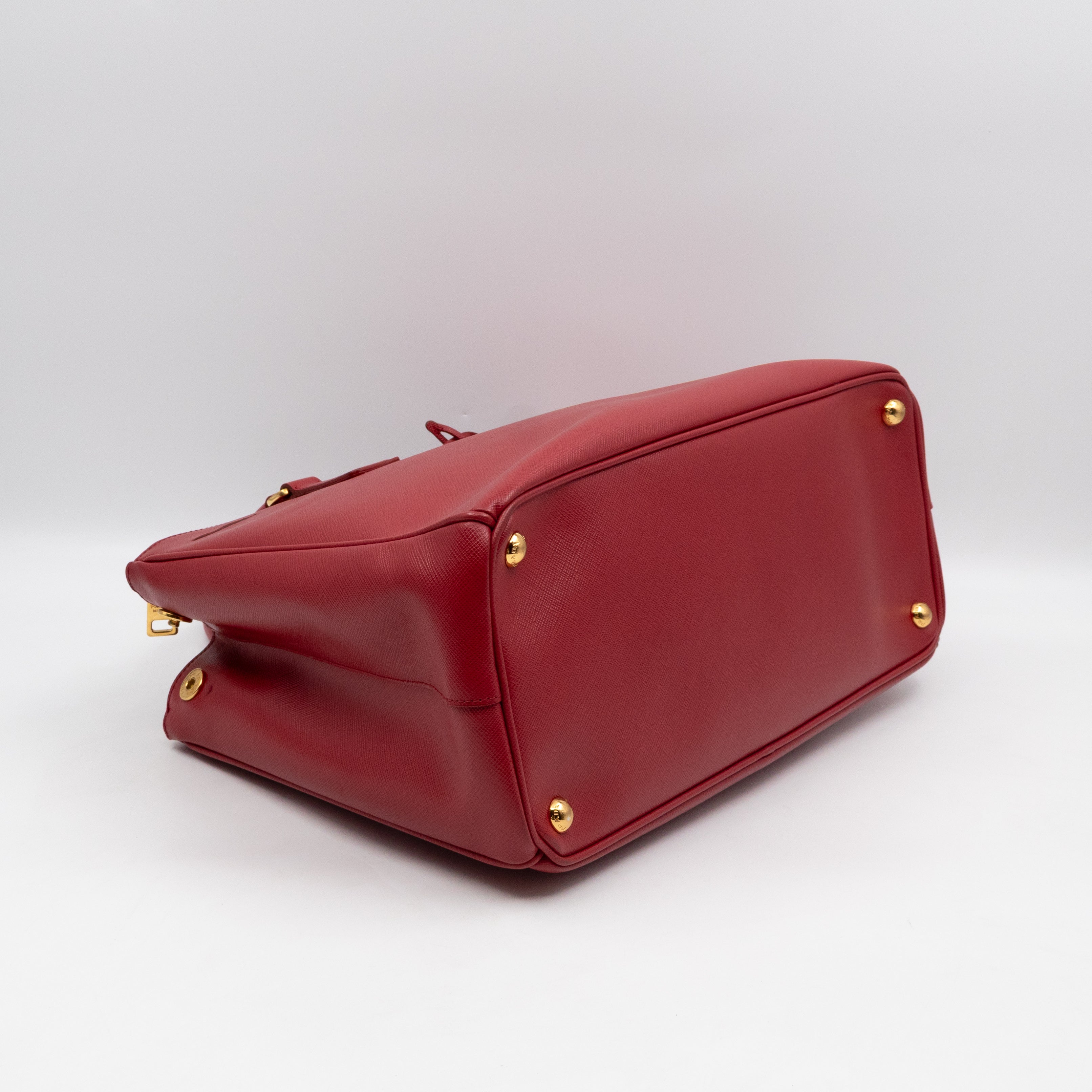 Galleria Large Double Zip Red Saffiano Leather