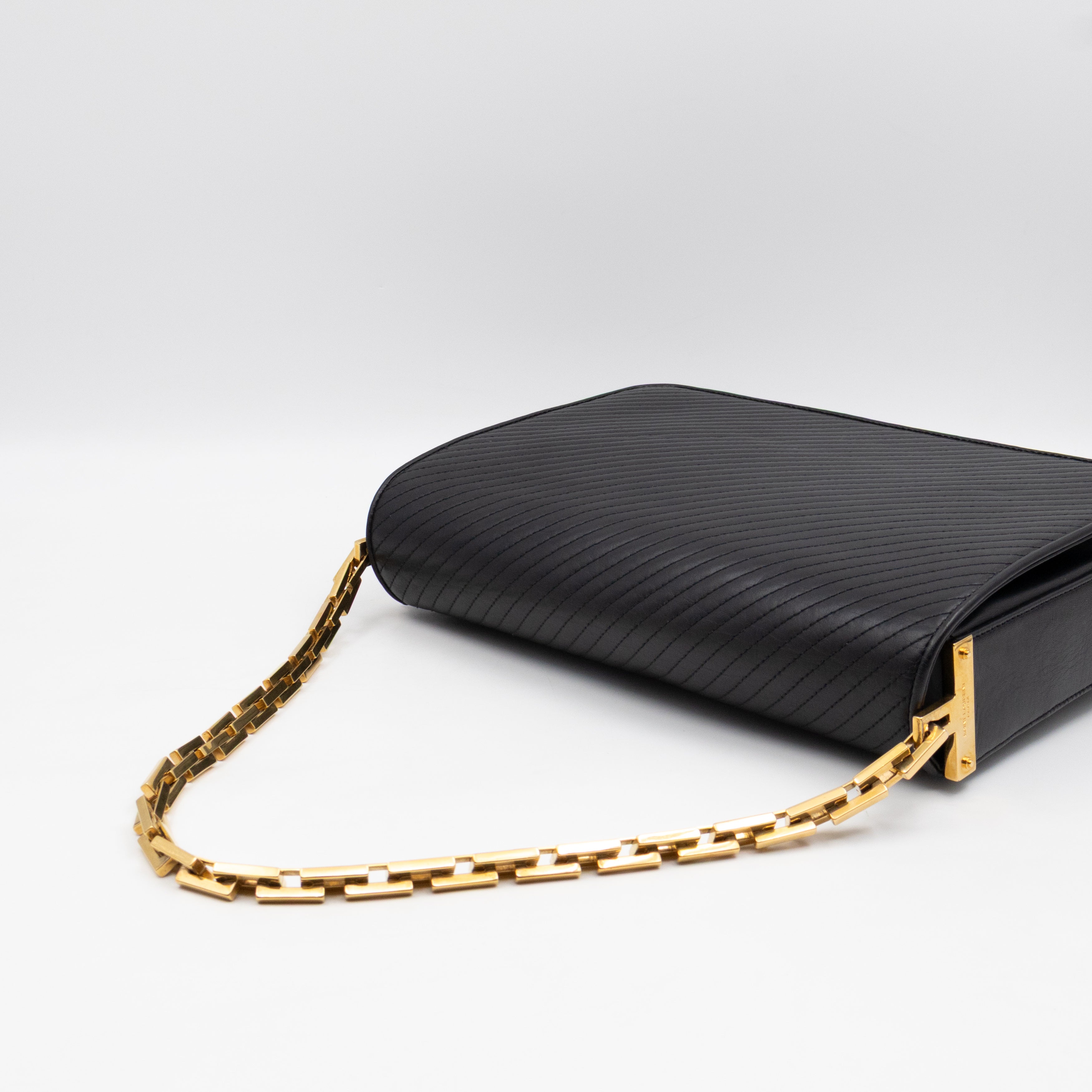 Babylone Flap Shoulder Bag Black Quilted Lambskin Leather