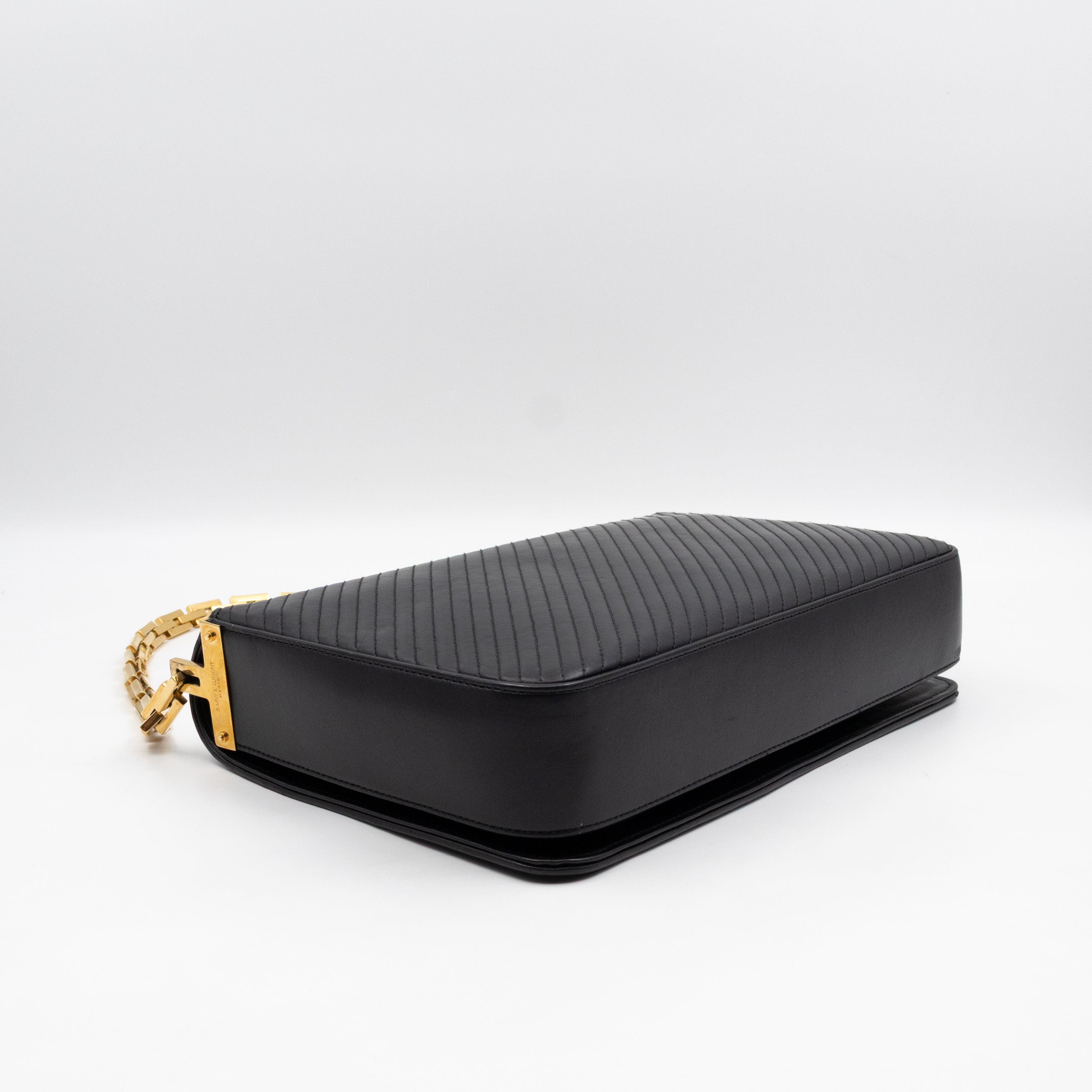 Babylone Flap Shoulder Bag Black Quilted Lambskin Leather