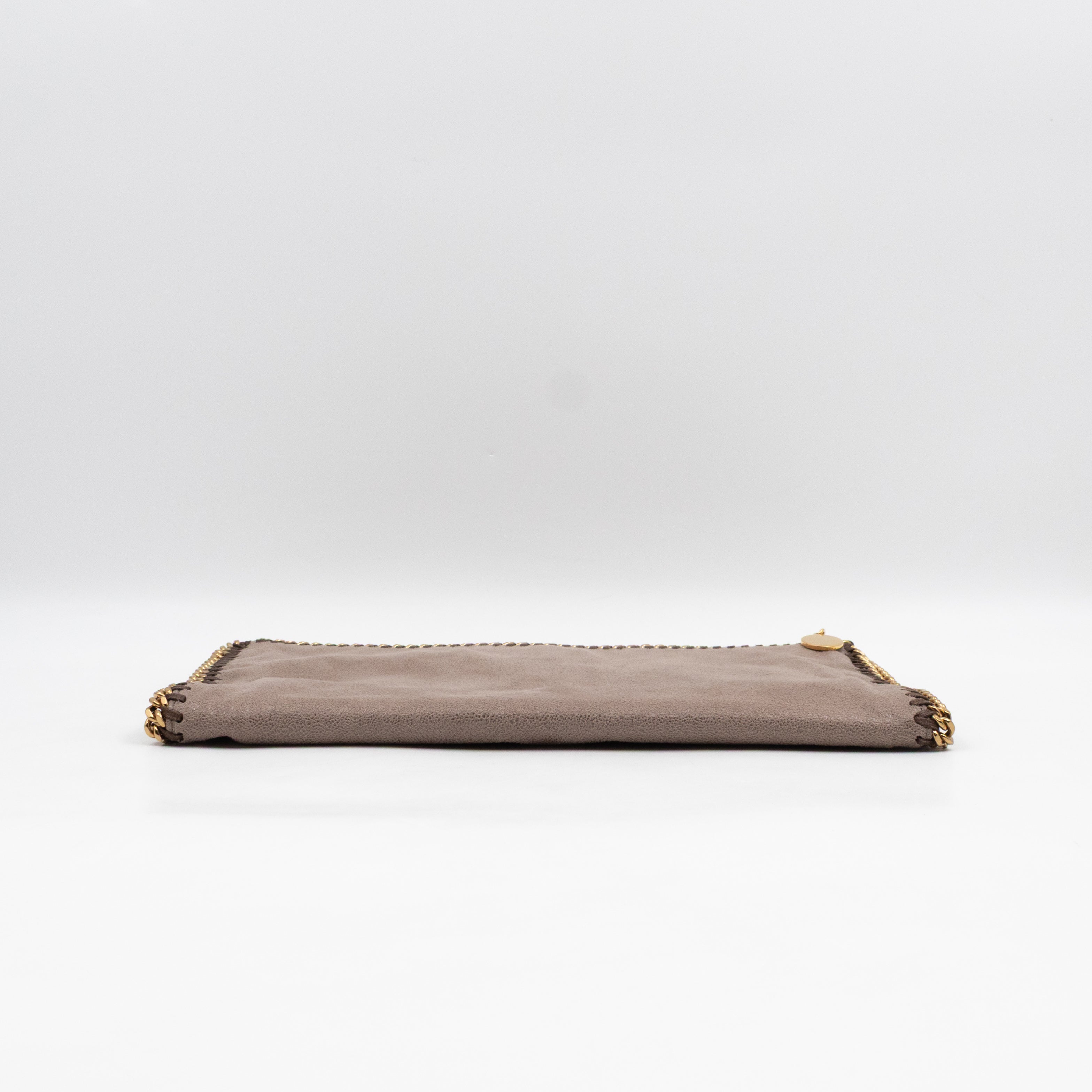 Falabella Fold Over Clutch Grey Gold