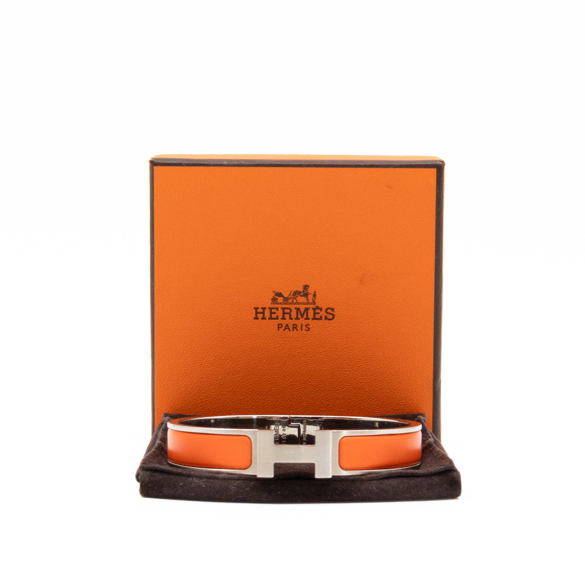 Clic H Bracelet TGM Orange Silver