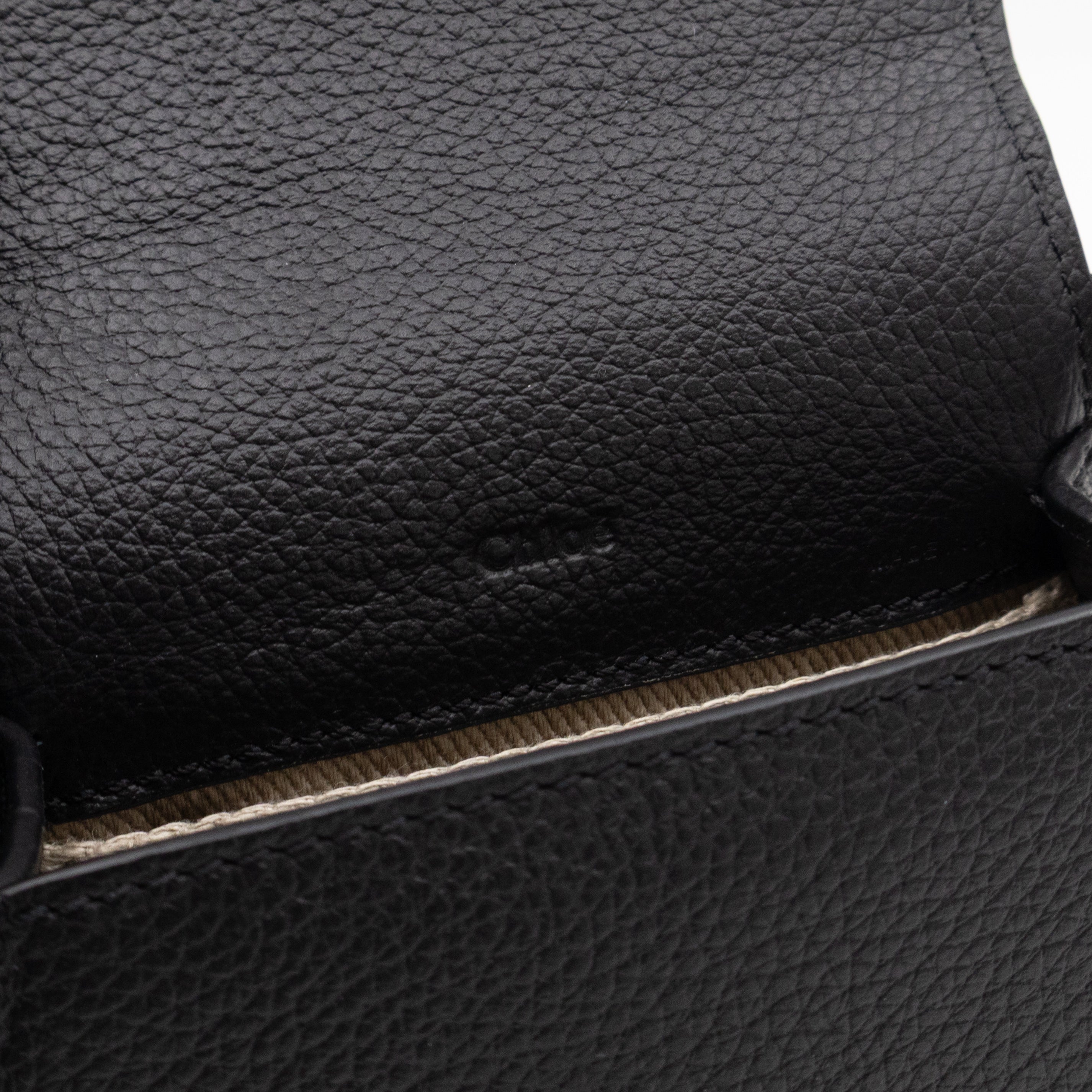 Marcie Saddle Micro Crossbody Bag Black Leather