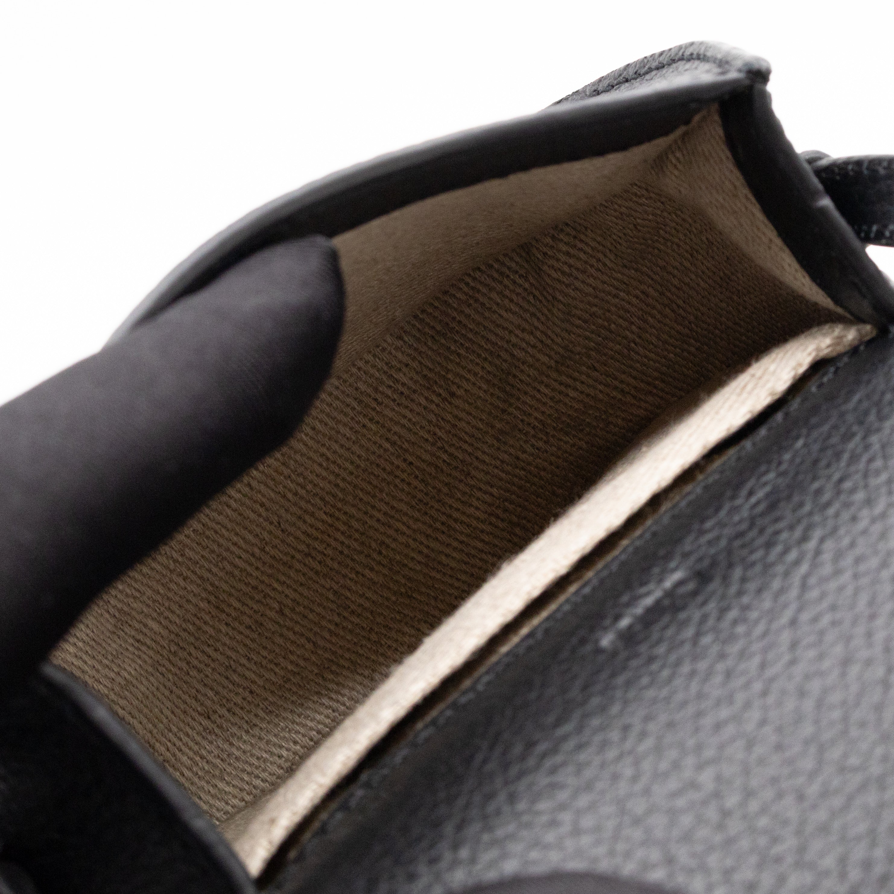 Marcie Saddle Micro Crossbody Bag Black Leather