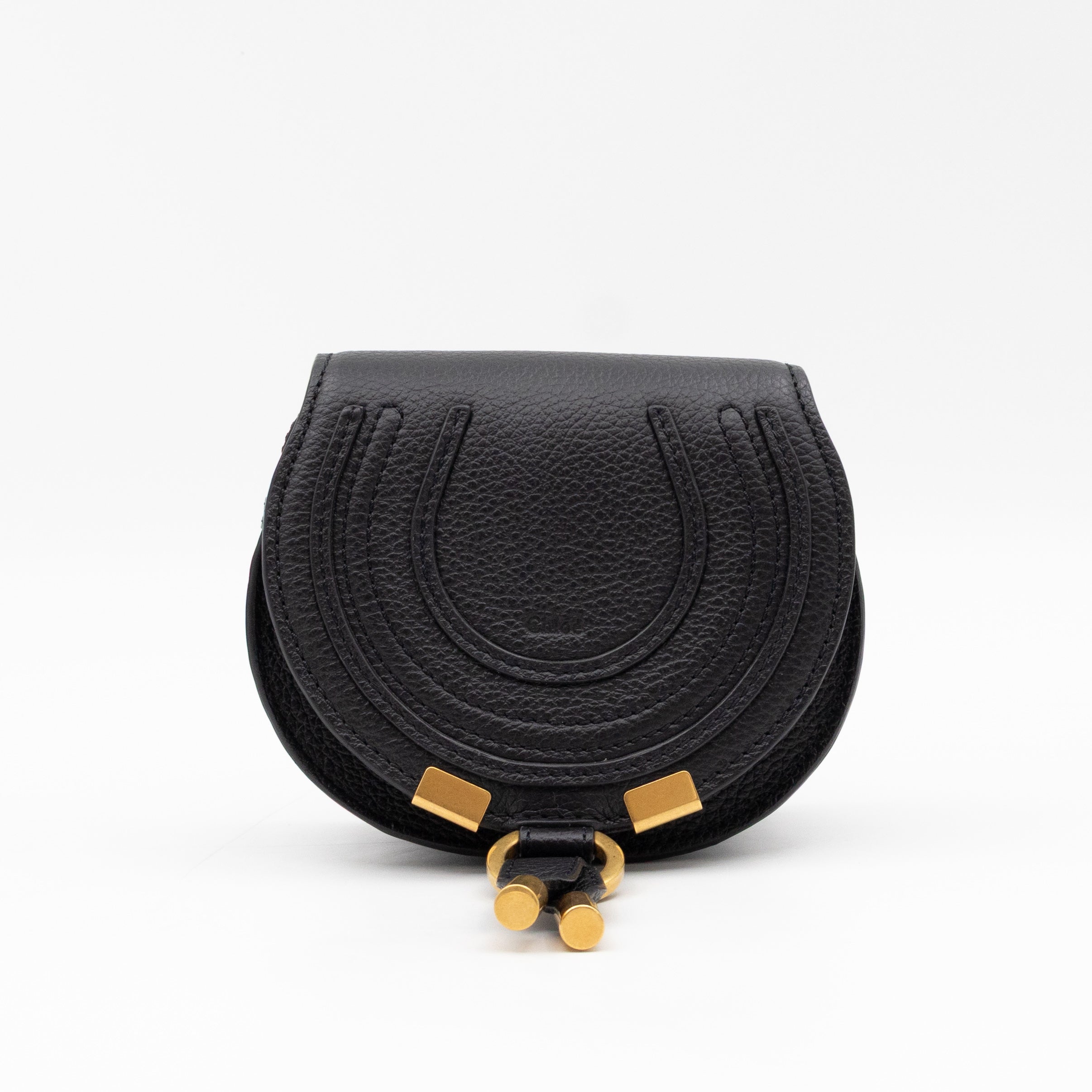 Marcie Saddle Micro Crossbody Bag Black Leather