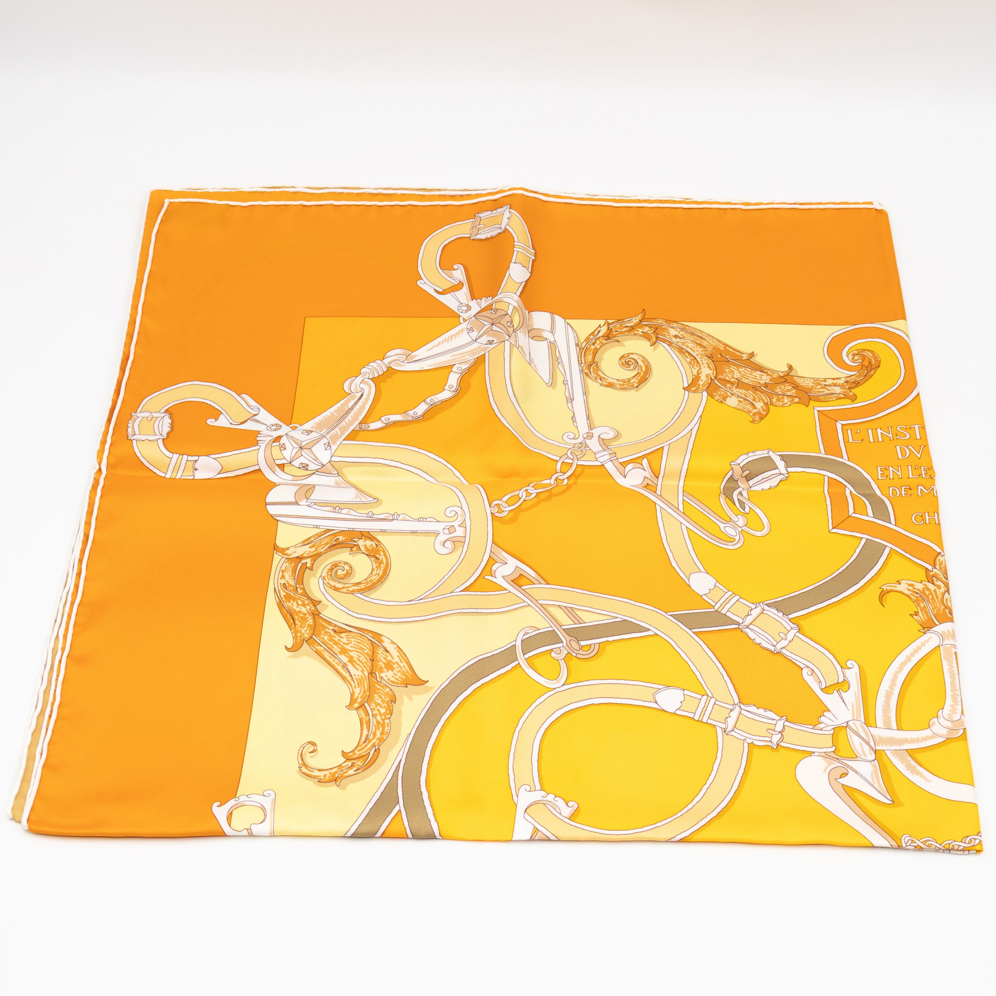 Silk Scarf 90 Plumets du Roy Orange Yellow