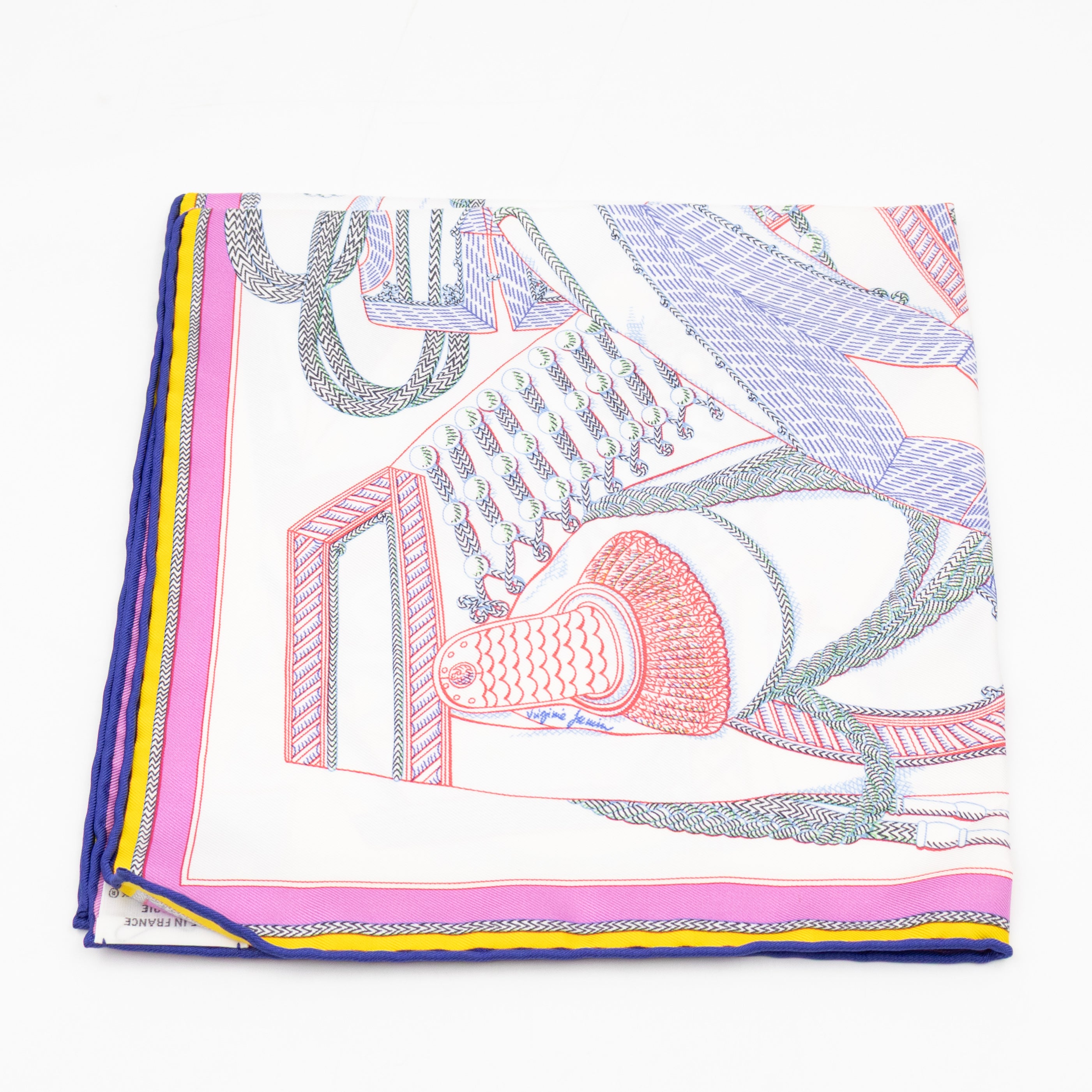 Silk Scarf 45 Zouaves et Dragons White