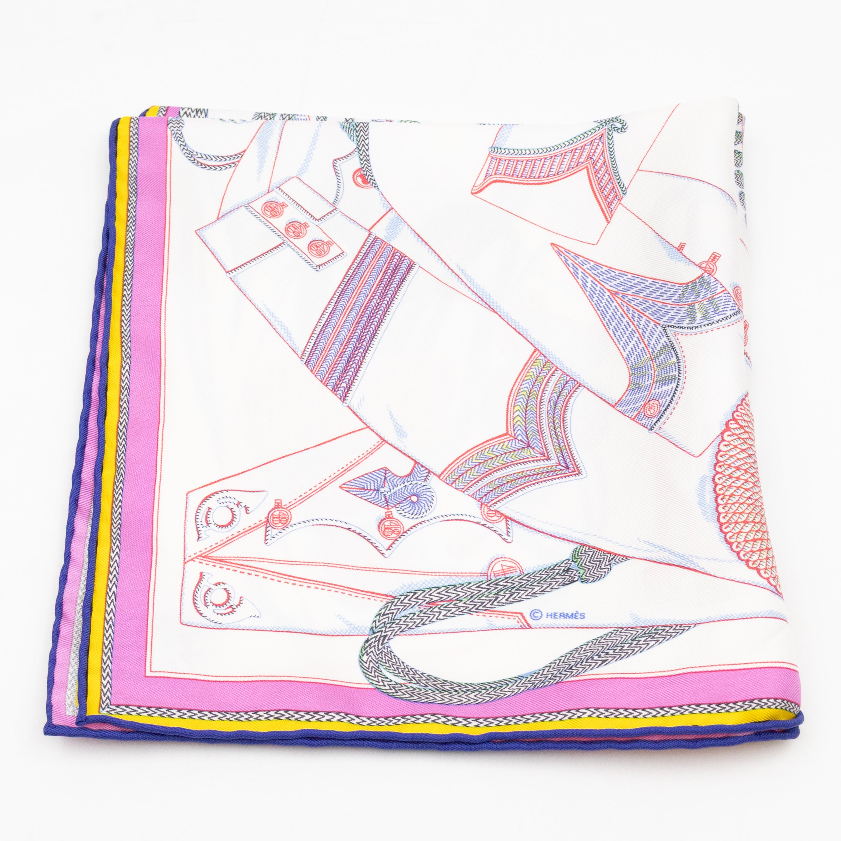 Silk Scarf 45 Zouaves et Dragons White