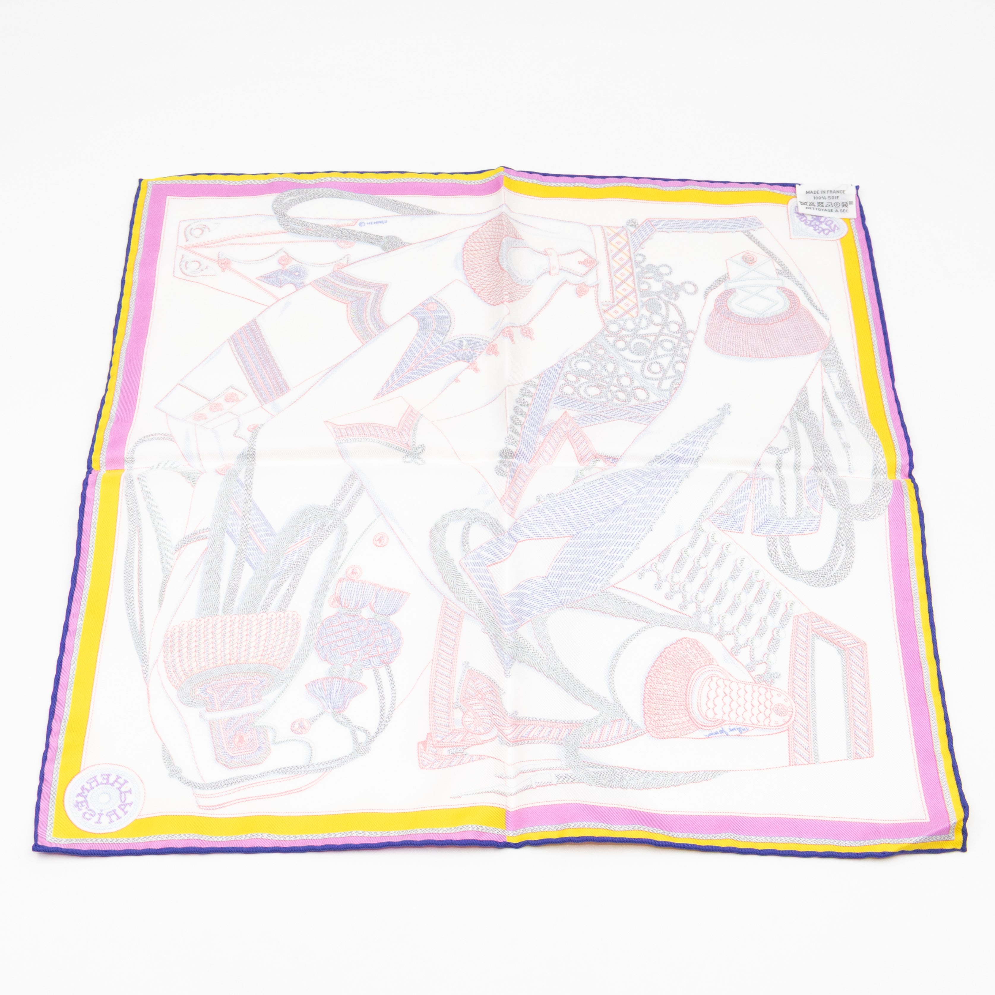 Silk Scarf 45 Zouaves et Dragons White