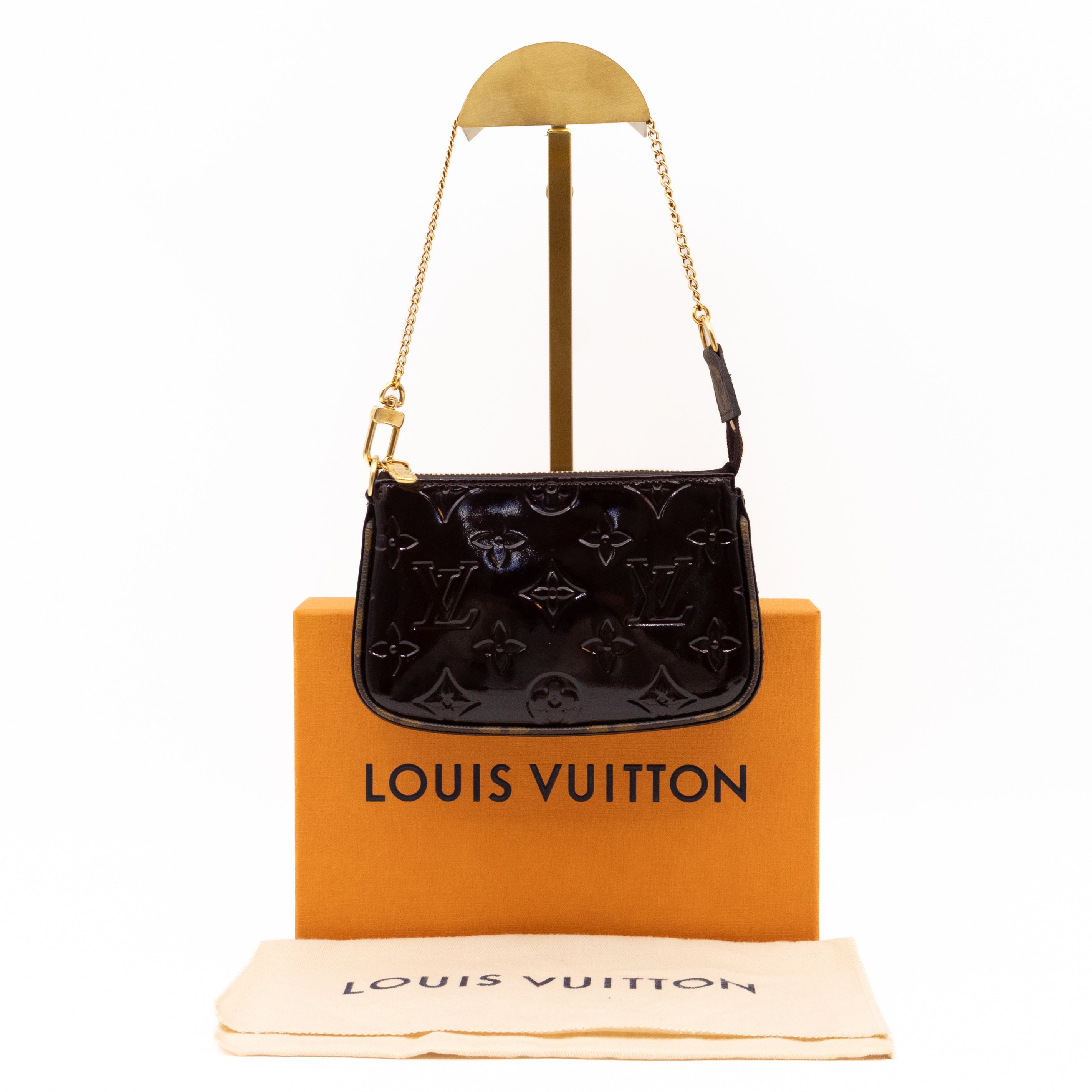 Mini Pochette Accessoires Amarante Vernis Monogram