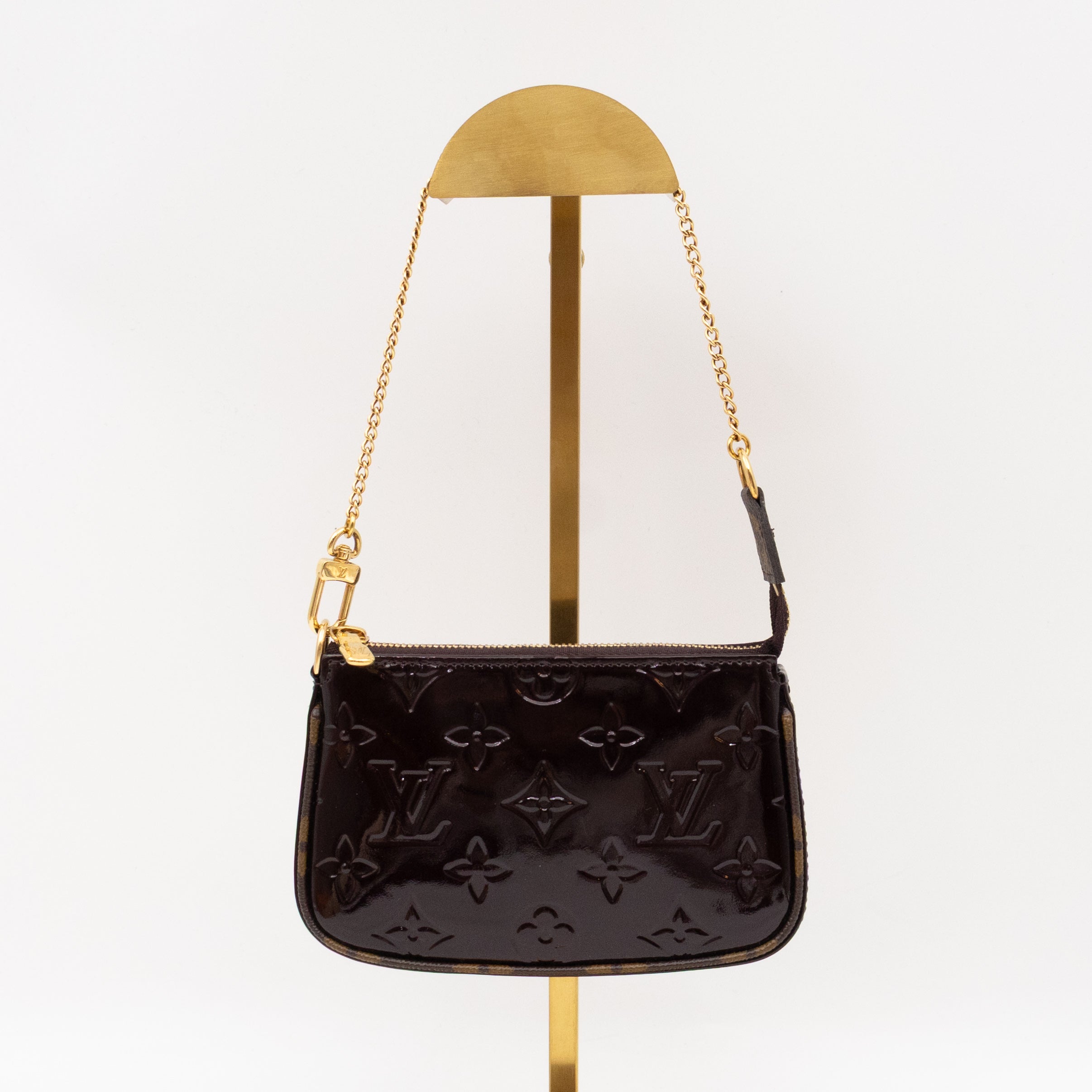 Mini Pochette Accessoires Amarante Vernis Monogram