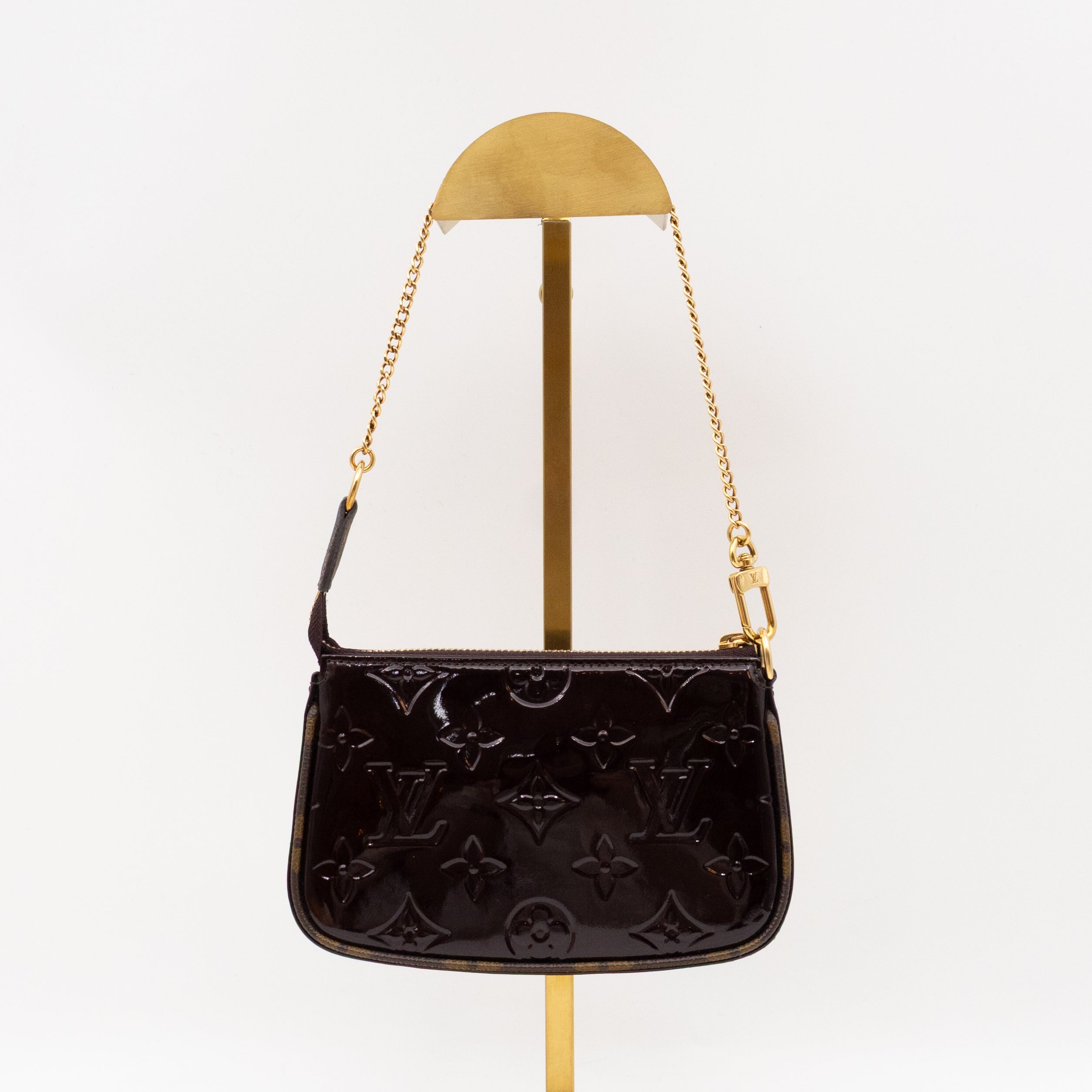 Mini Pochette Accessoires Amarante Vernis Monogram