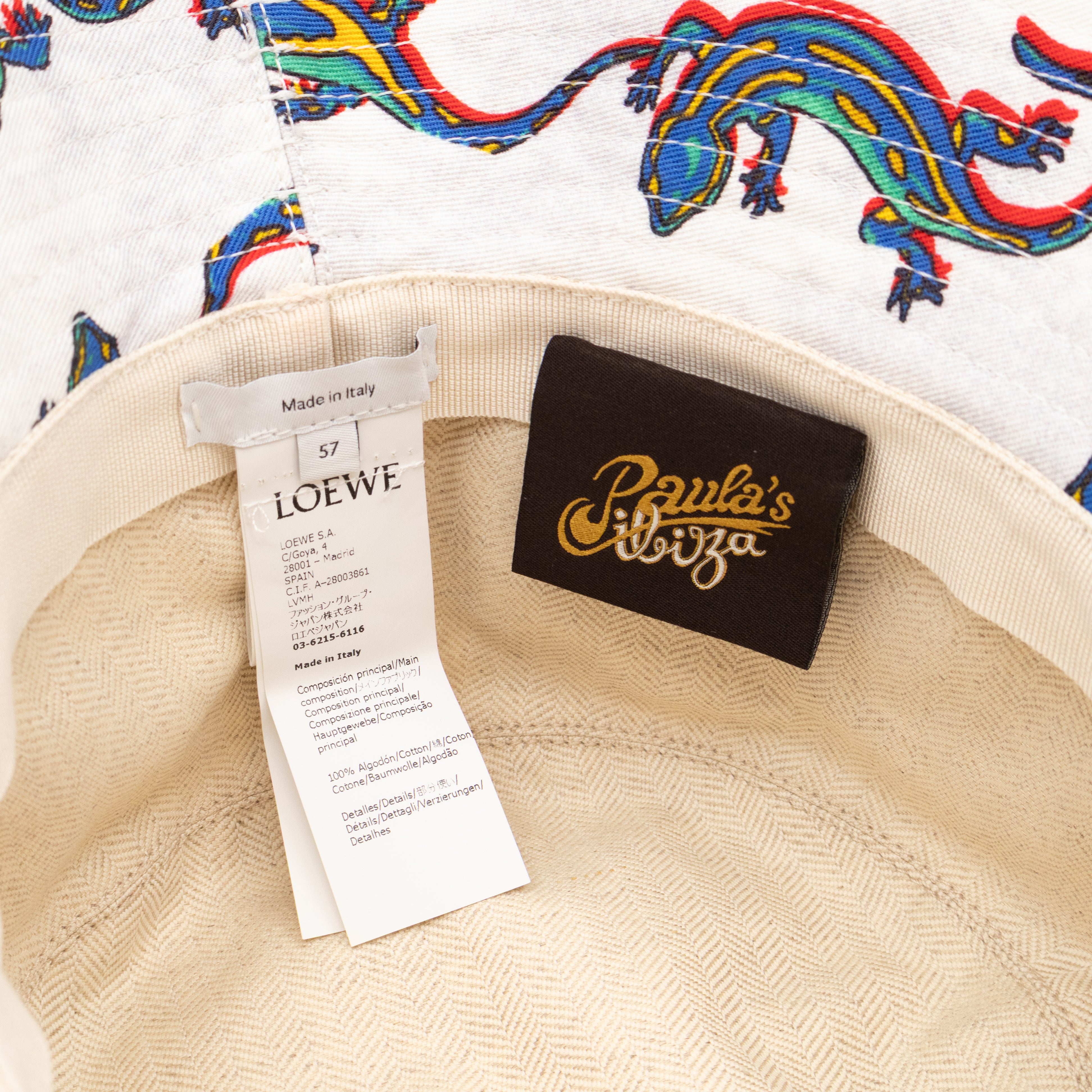 Paula's Ibiza Collection Fisherman Hat White & Multicolor Cotton