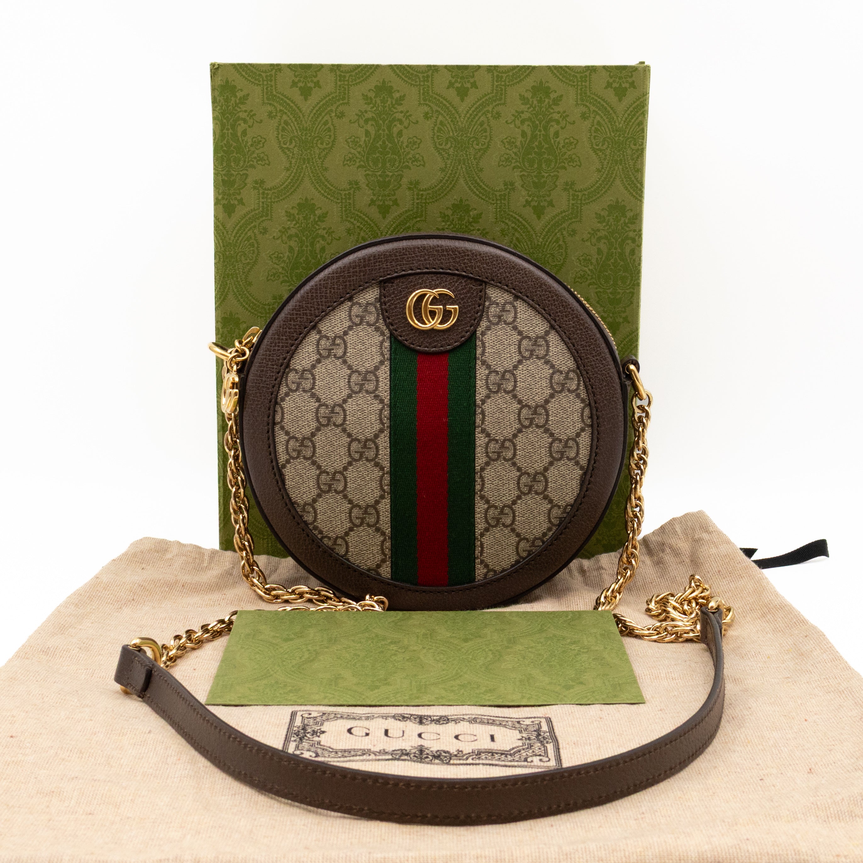 Ophidia Mini Round Shoulder Bag GG Supreme