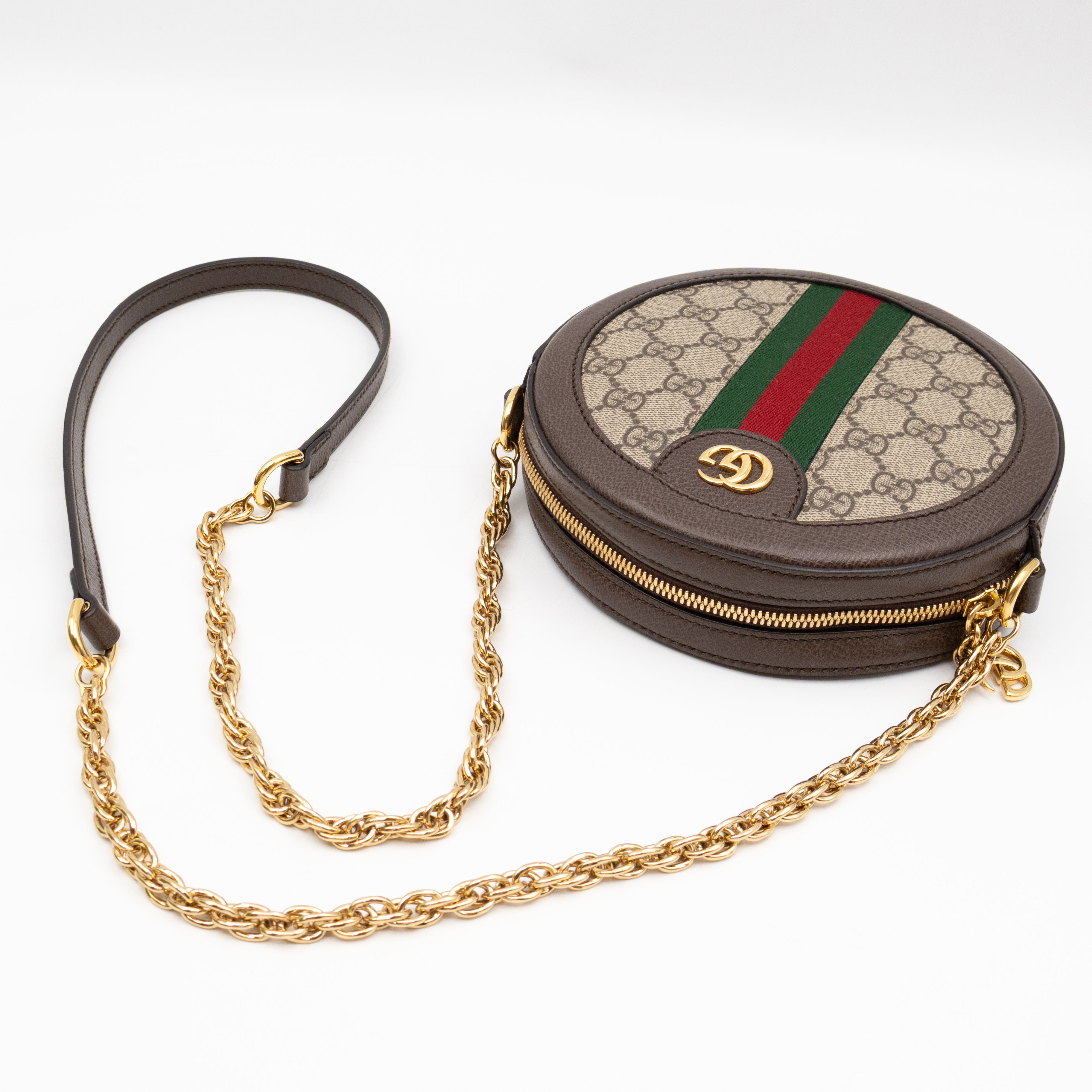 Ophidia Mini Round Shoulder Bag GG Supreme