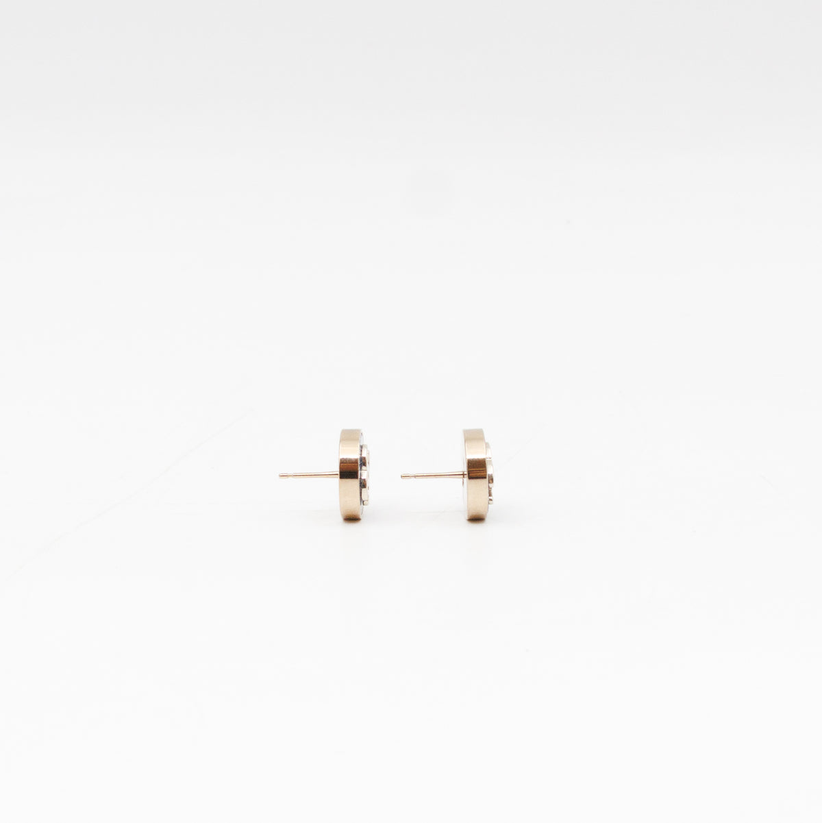 CC Round Earrings Blue Denim Studs