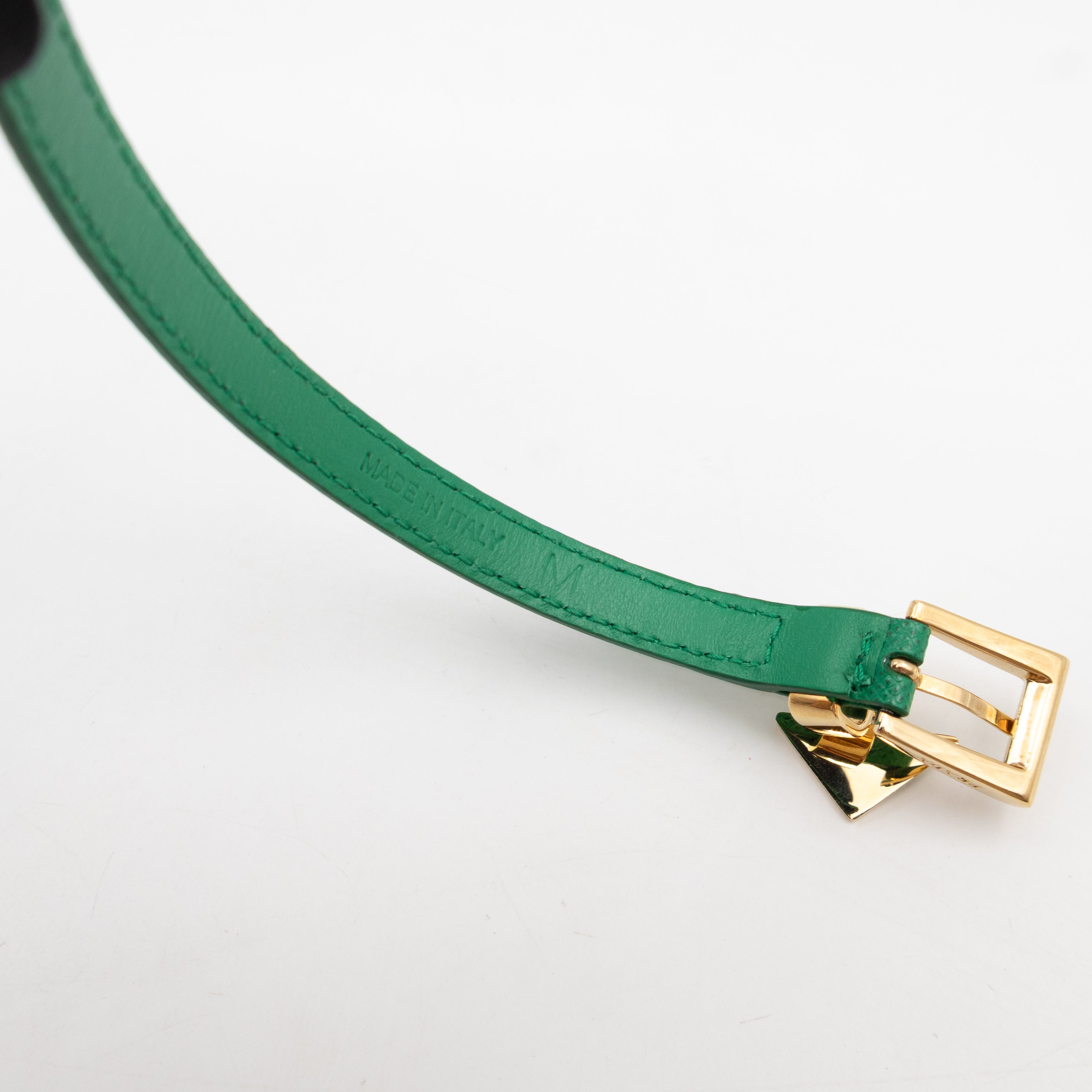 Triangle Charm Bracelet Mango Green Saffiano Leather