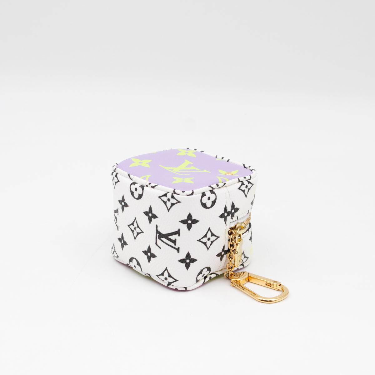 Cube Coin Purse White & Black Monogram Giant