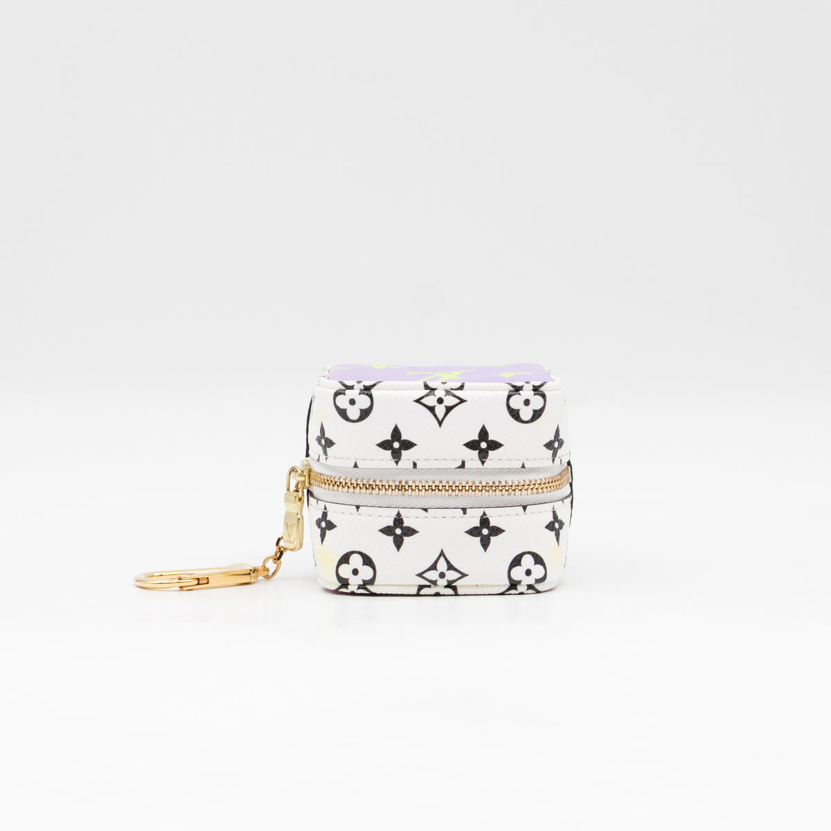 Cube Coin Purse White & Black Monogram Giant