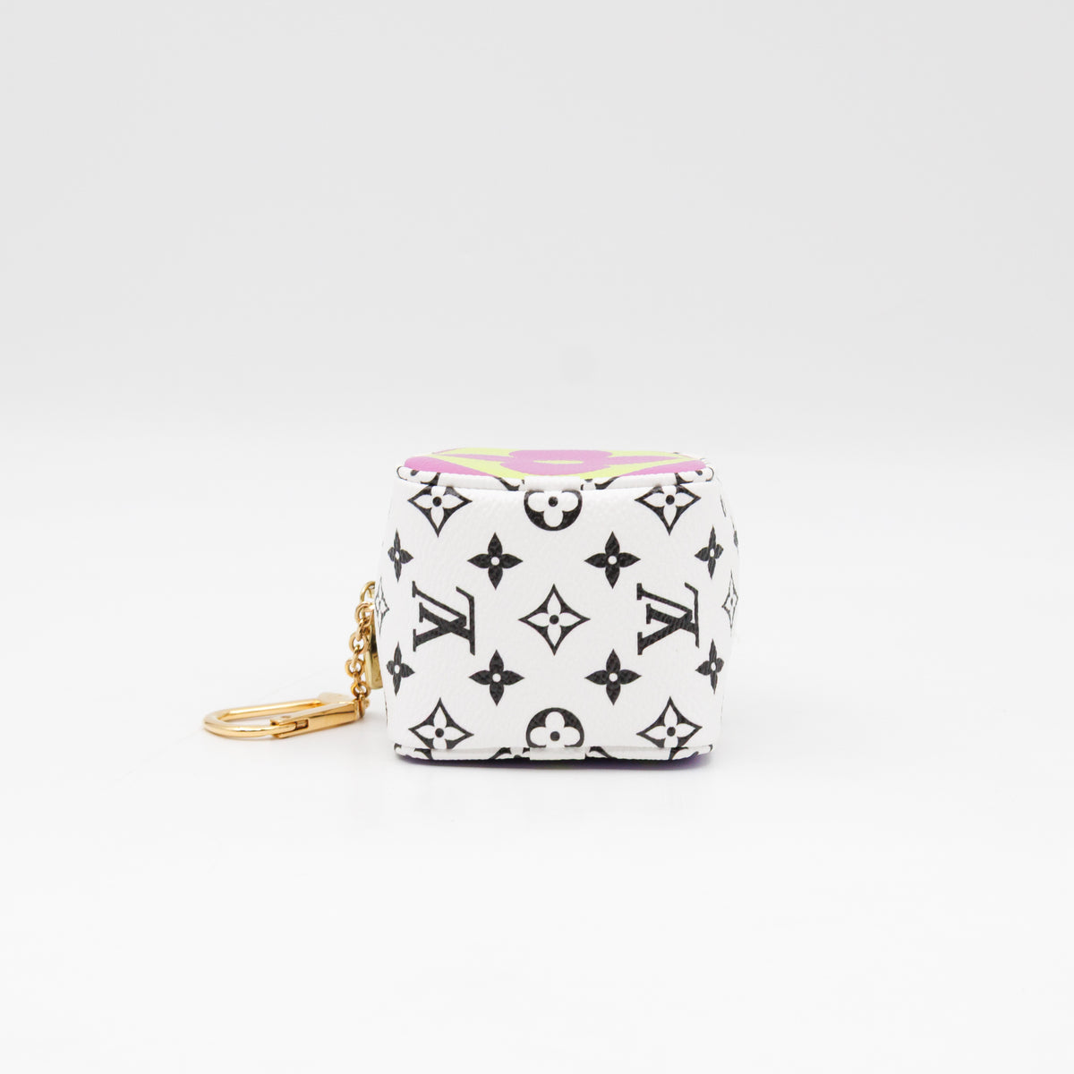 Cube Coin Purse White & Black Monogram Giant