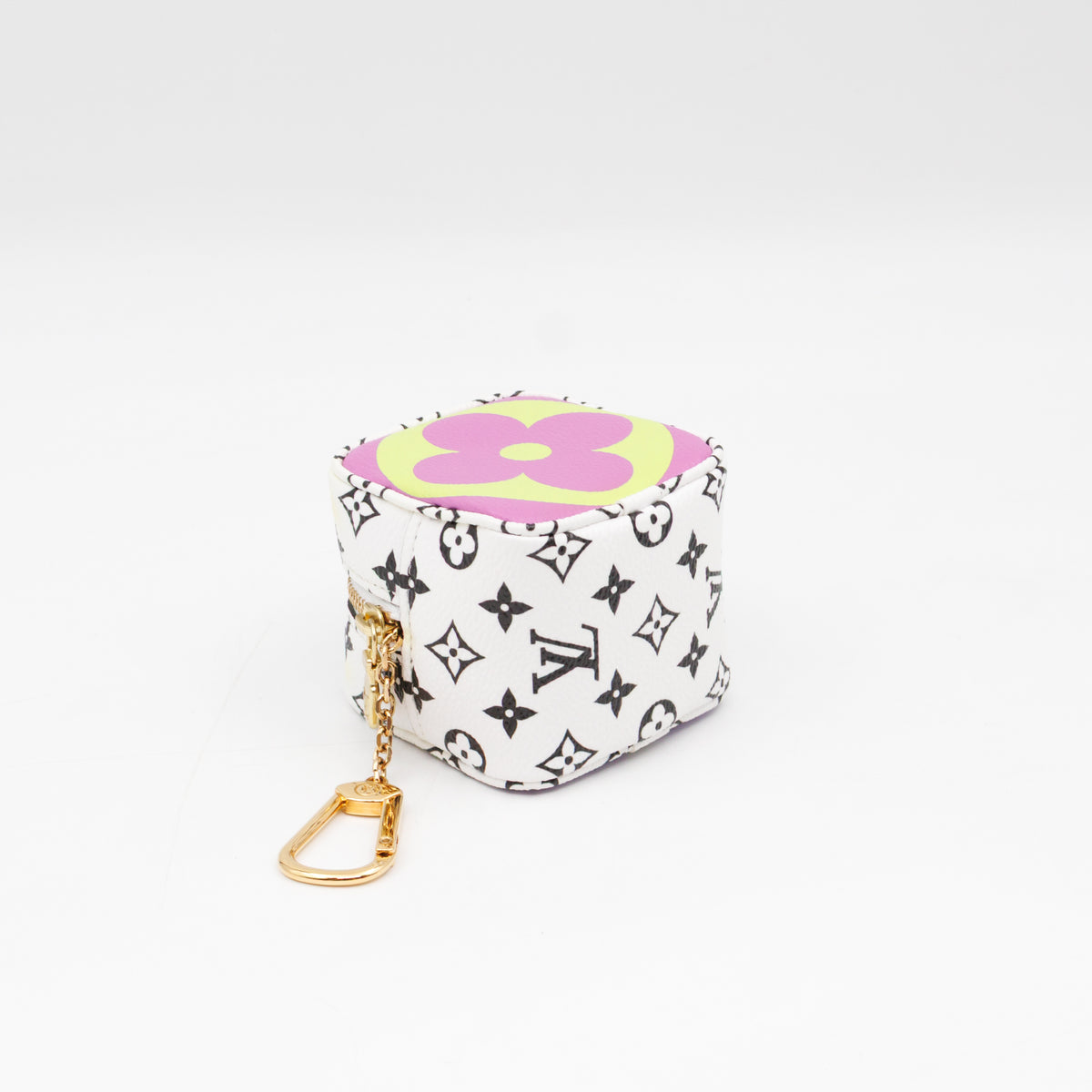 Cube Coin Purse White & Black Monogram Giant