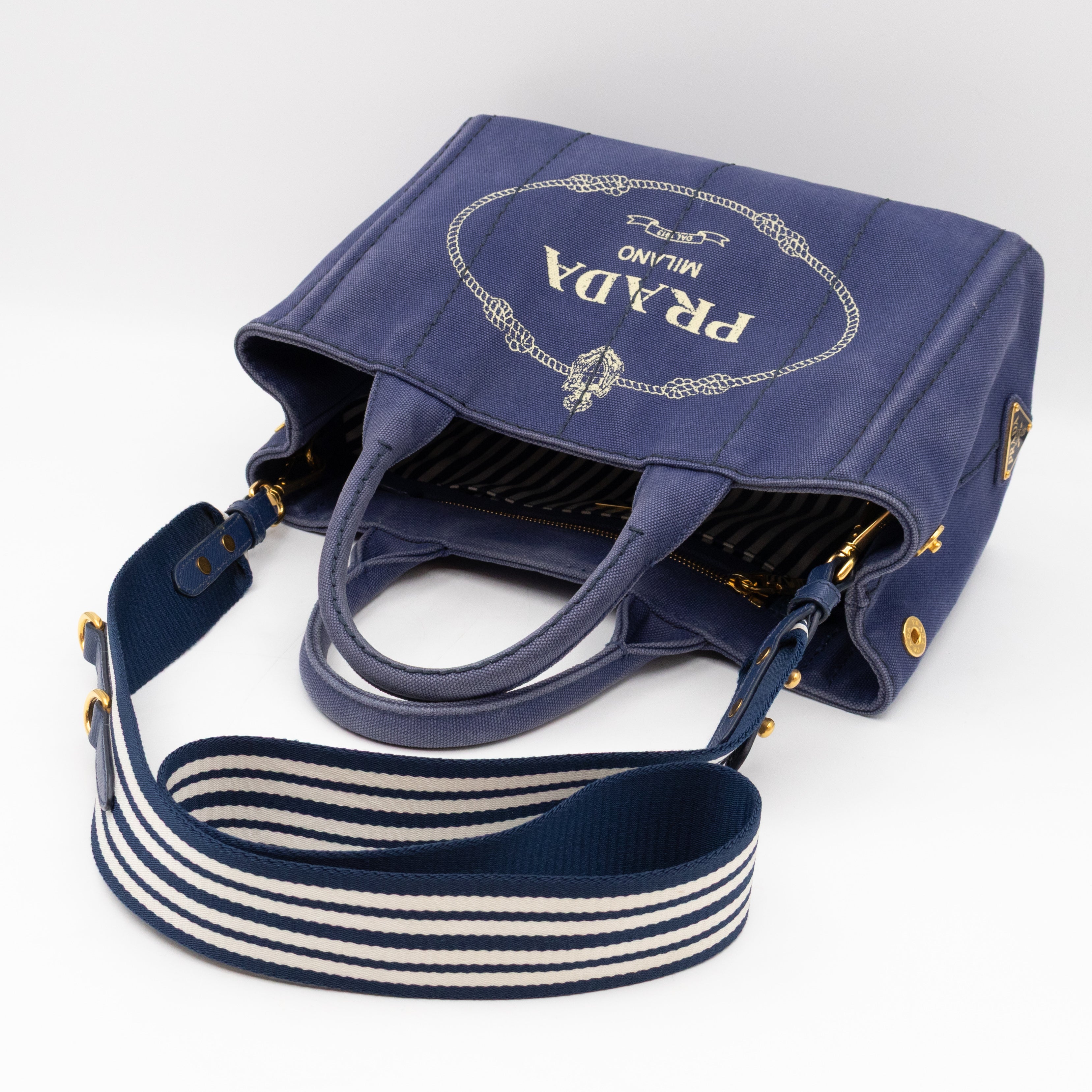 Canapa Tote Bag Blue Jacquard