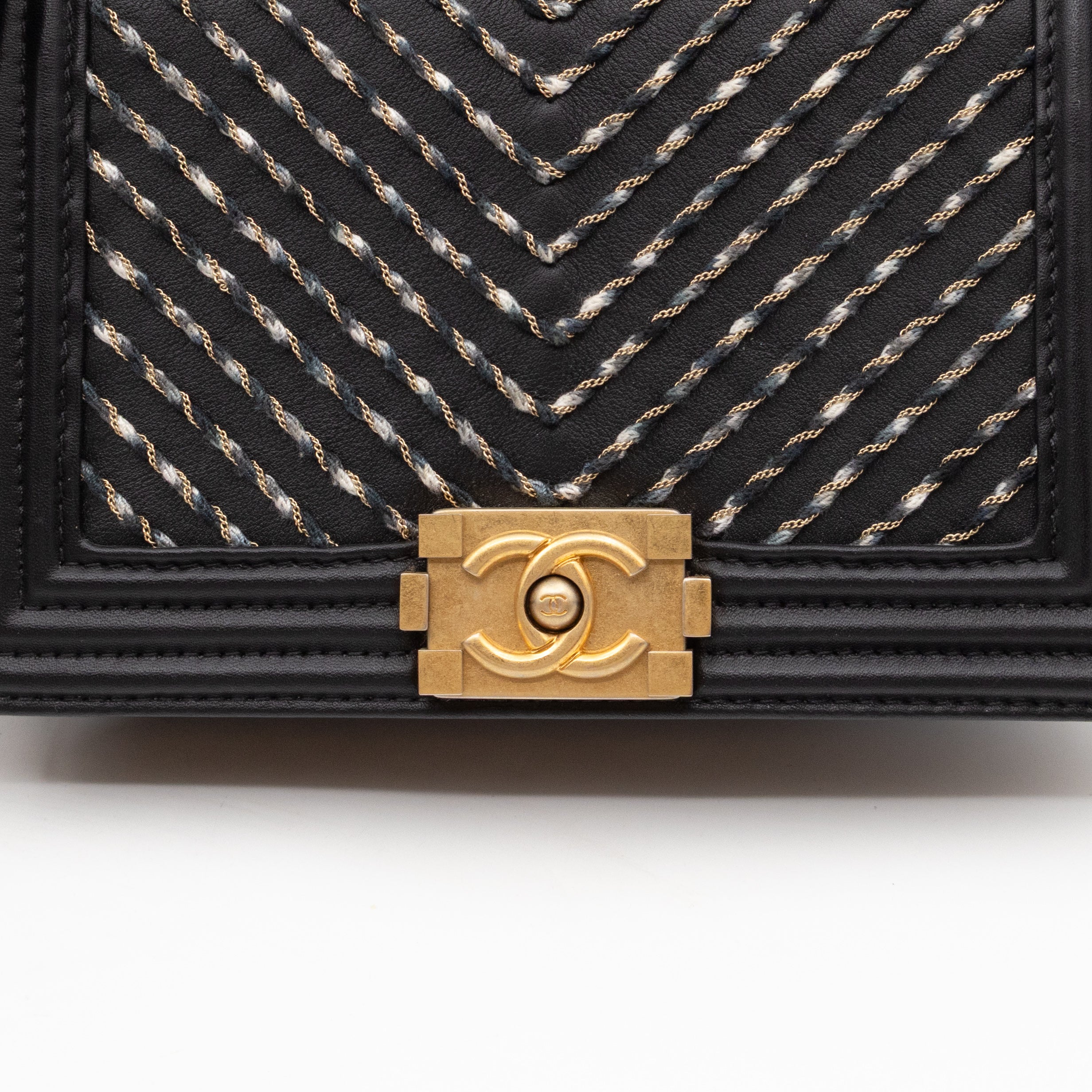Boy Belt Bag By The Sea Chevron Embroidered Black Leather