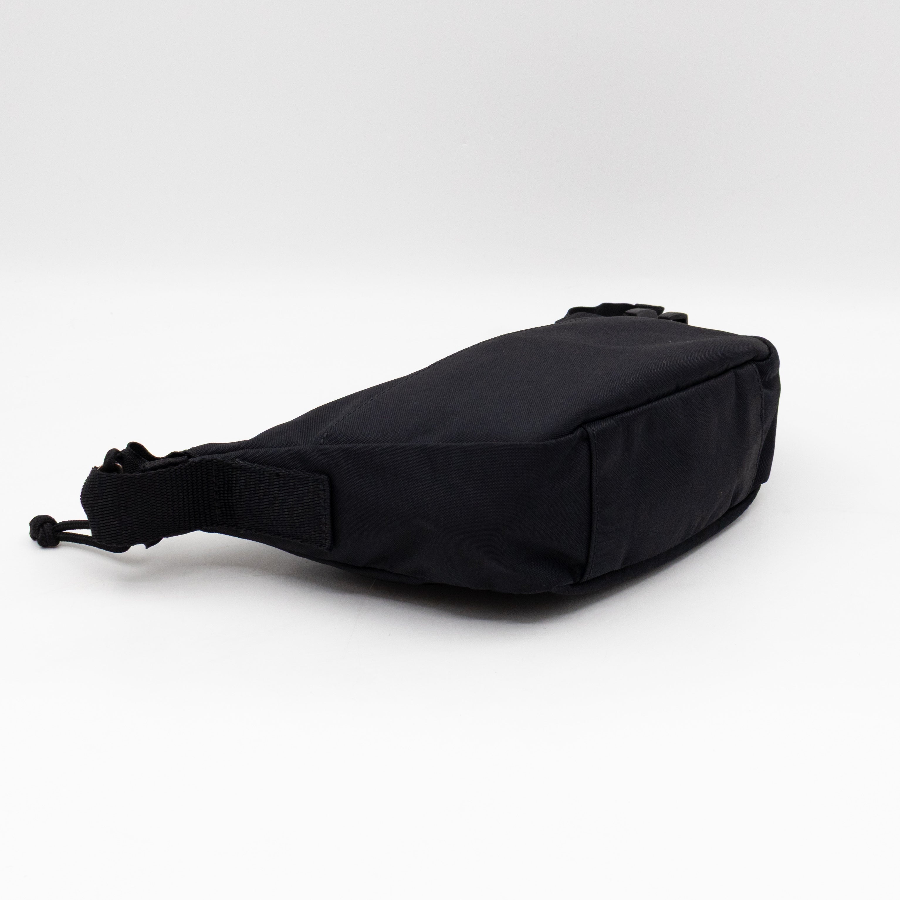 Wheel Shoulder Sling Bag Black Nylon