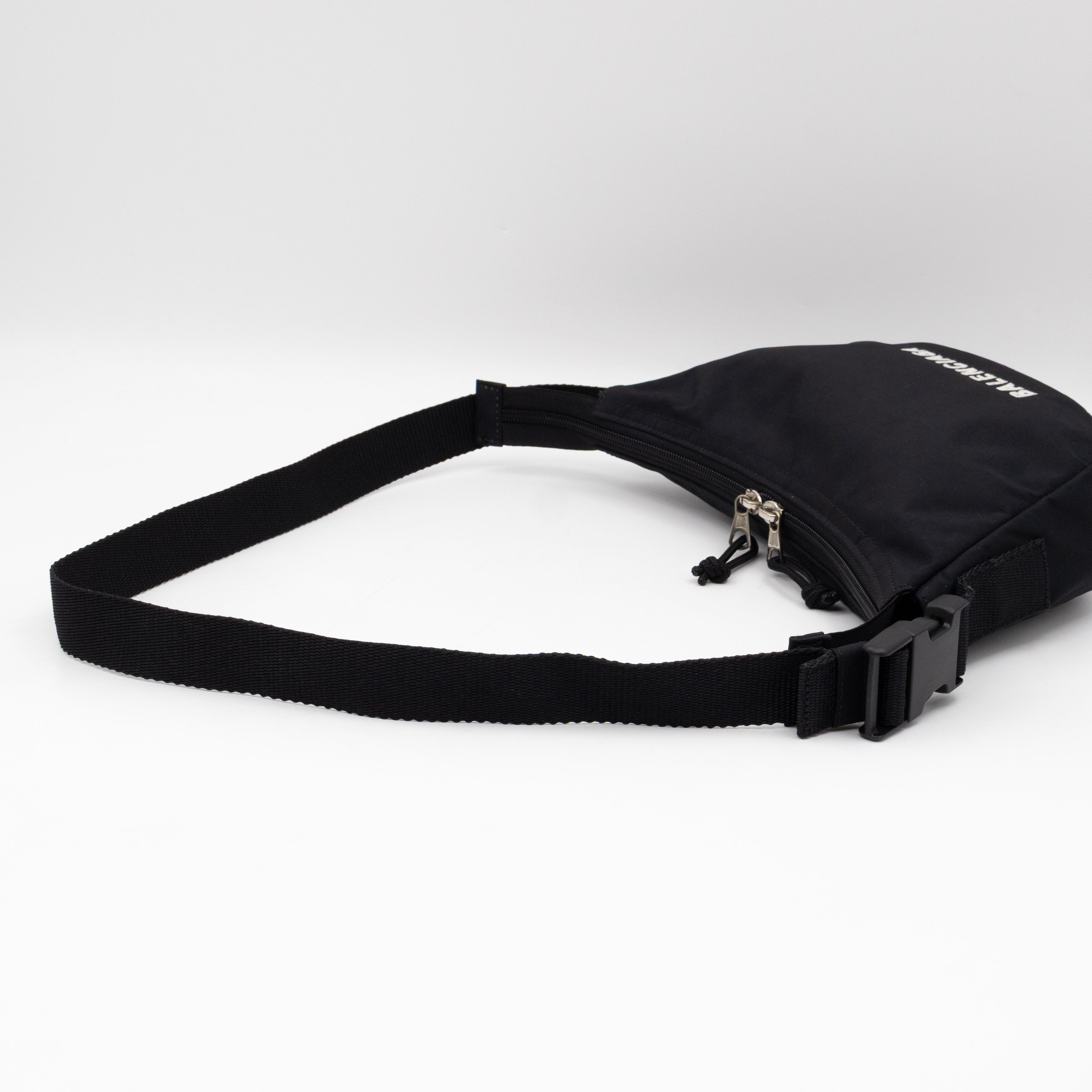 Wheel Shoulder Sling Bag Black Nylon