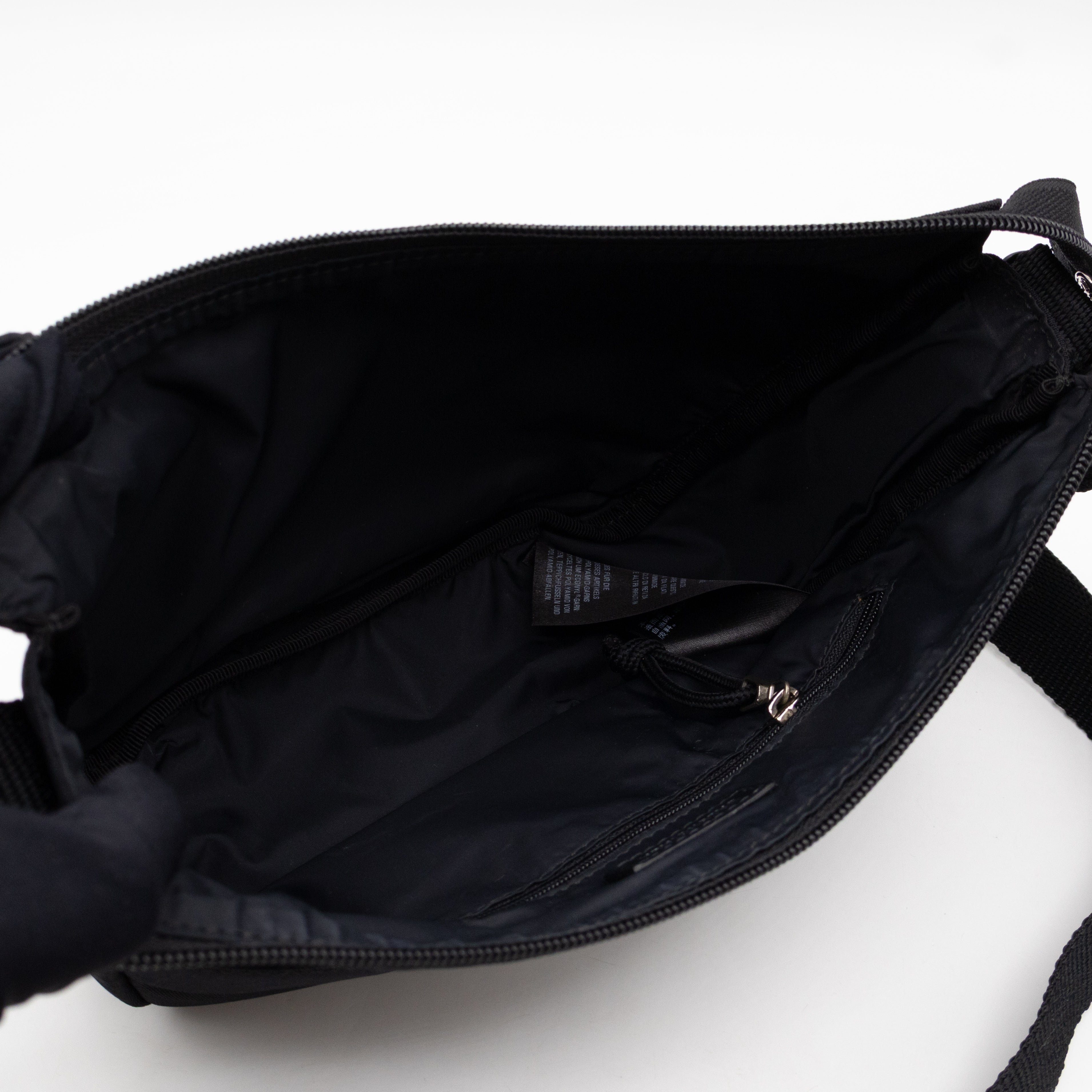 Wheel Shoulder Sling Bag Black Nylon