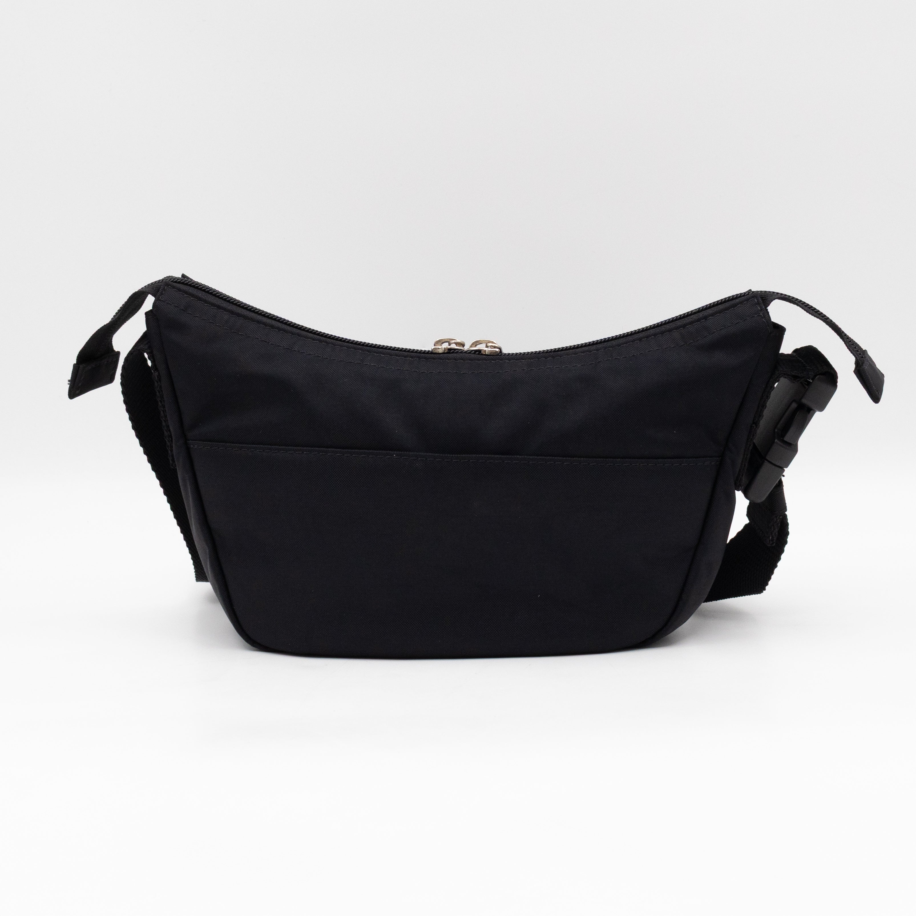 Wheel Shoulder Sling Bag Black Nylon