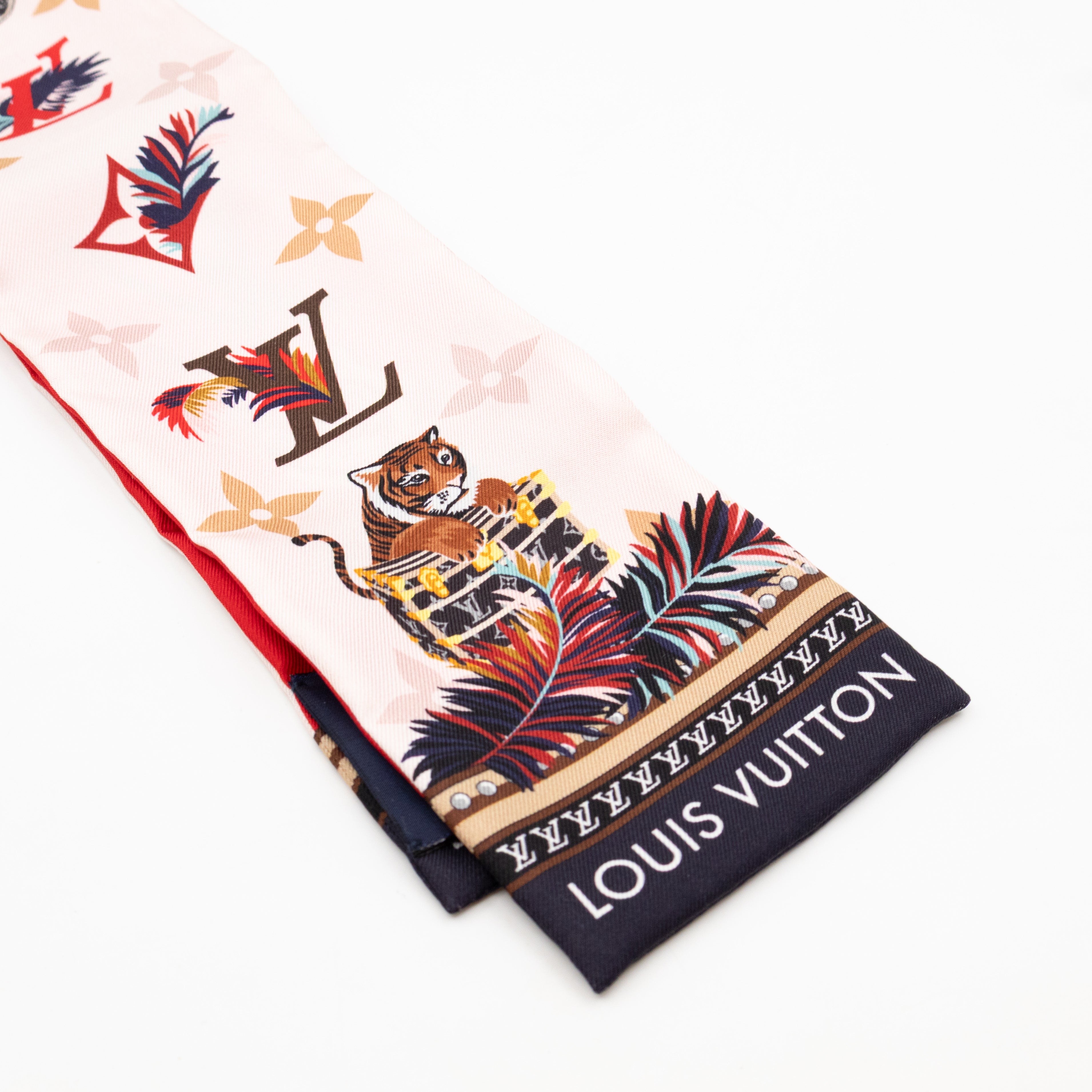 Precious Tiger Bandeau Silk Scarf Red