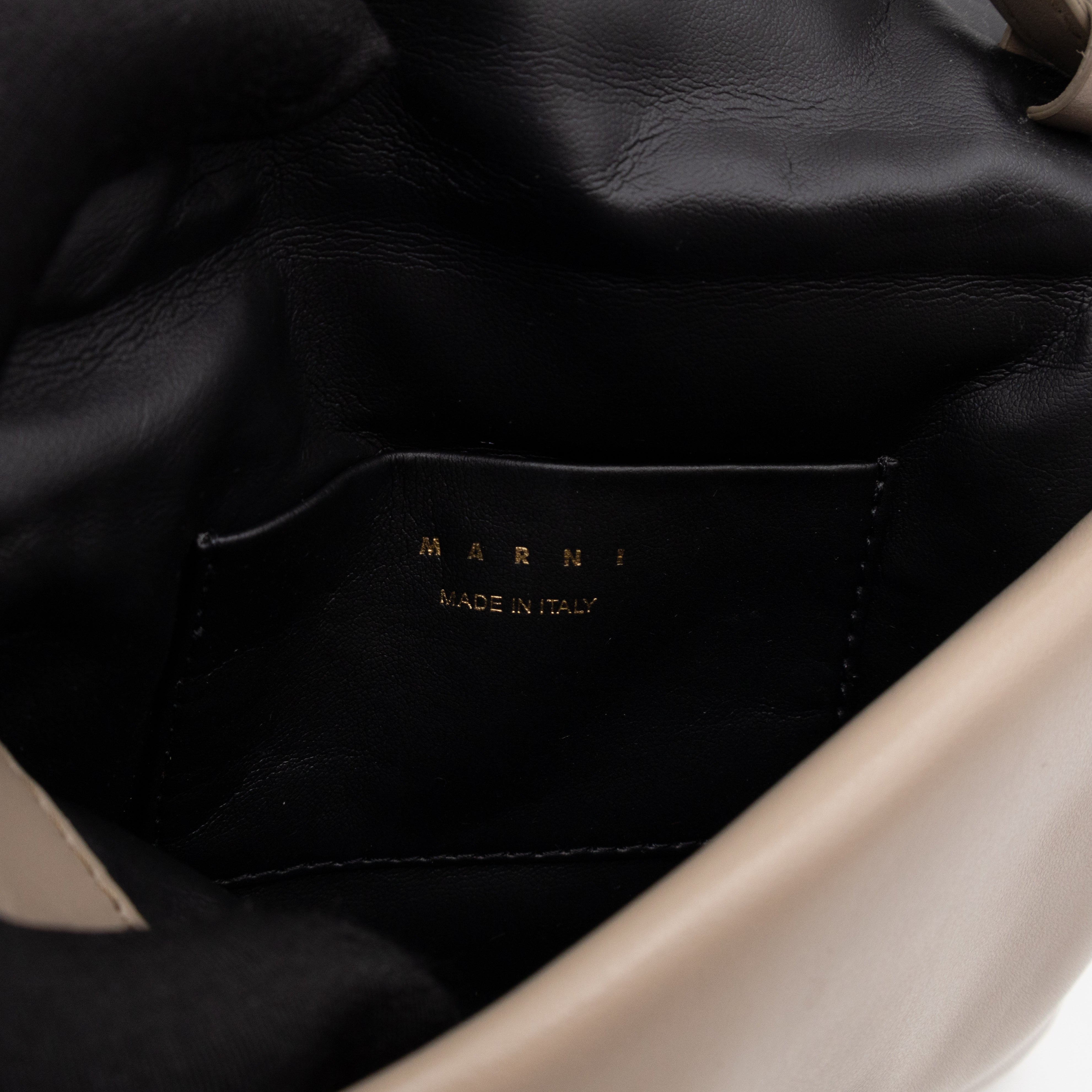 Prisma Mini Pochette Shoulder Bag Grey Leather