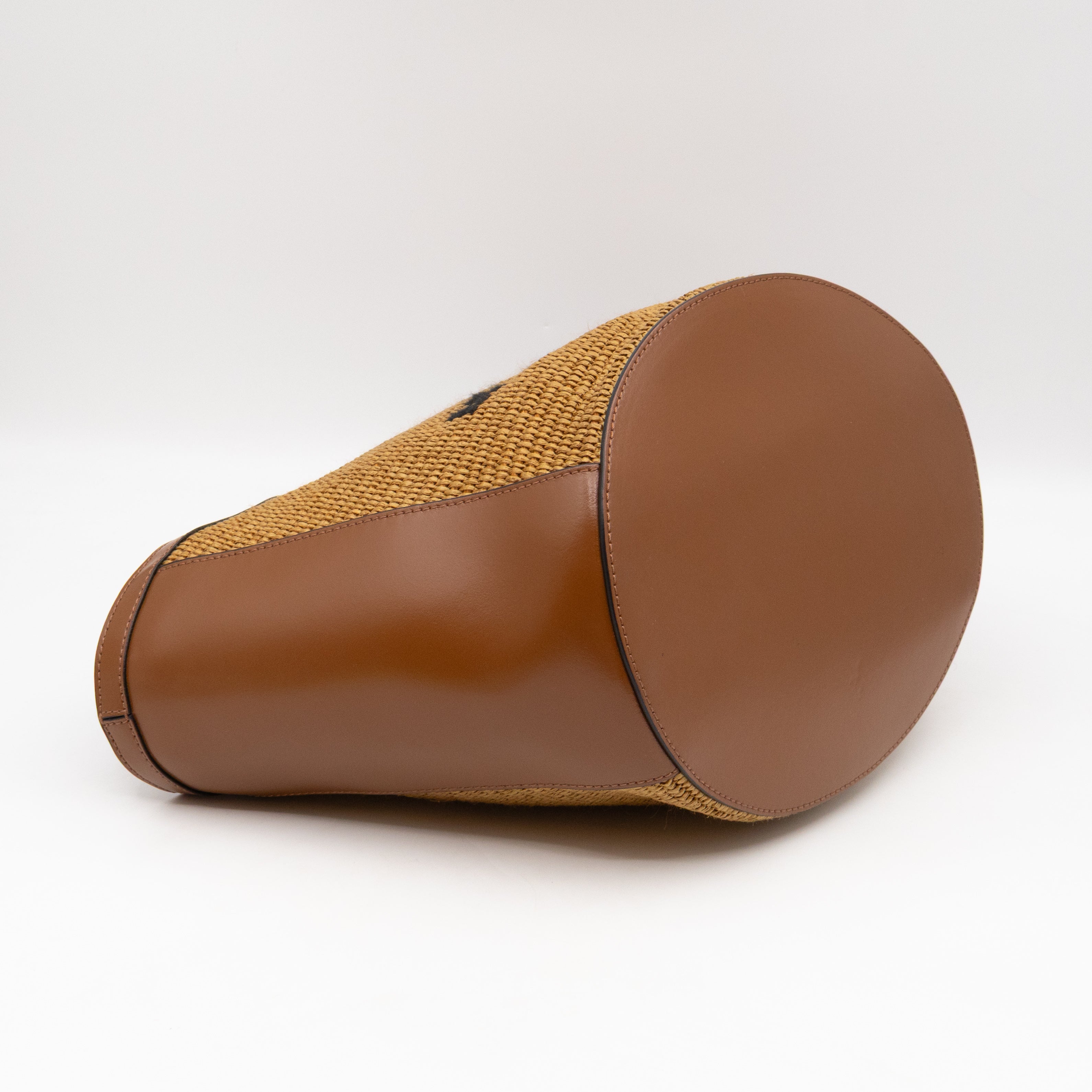 Tropicalia Small Bag Brown Leather & Raffia-effect Fabric