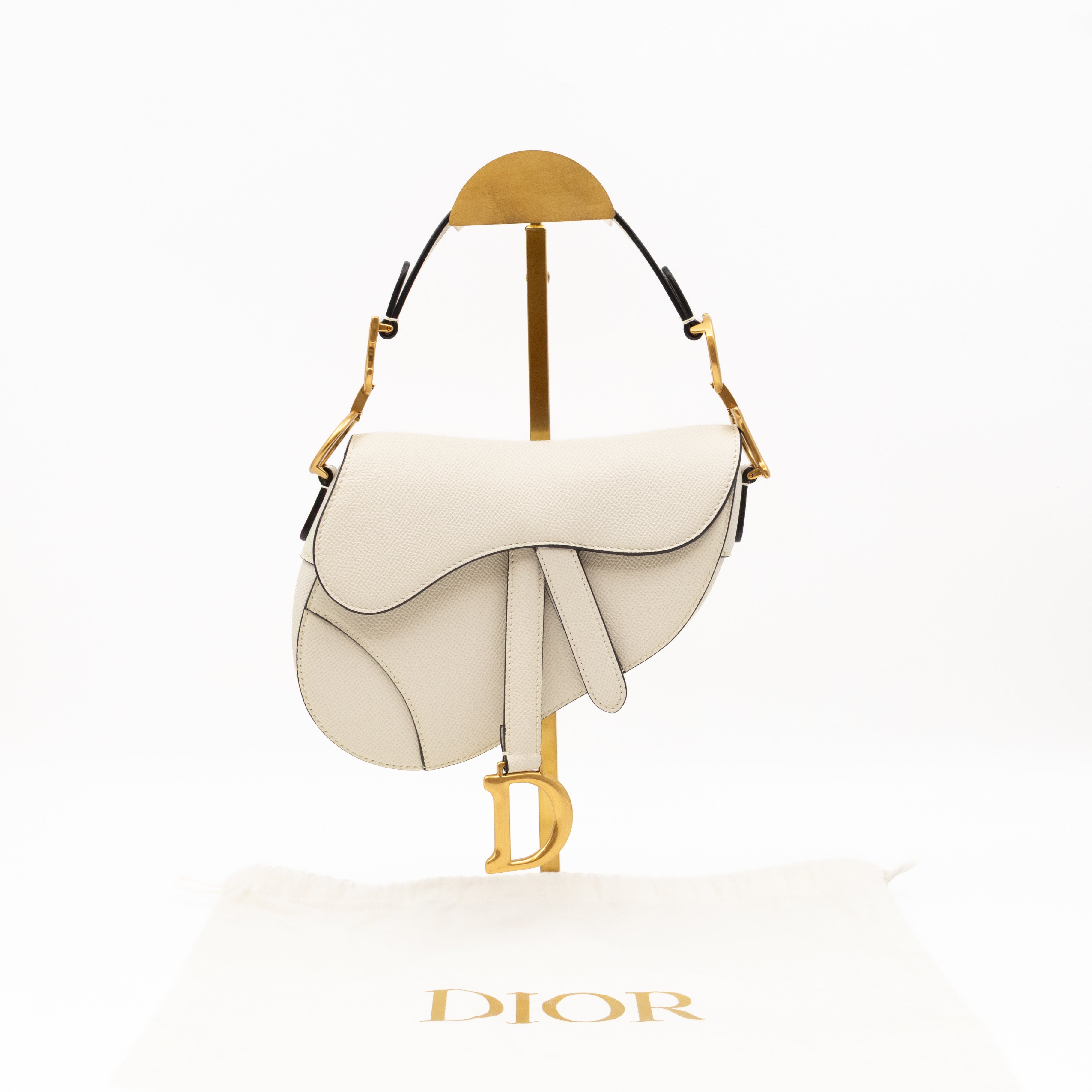 Mini Saddle Bag White Leather