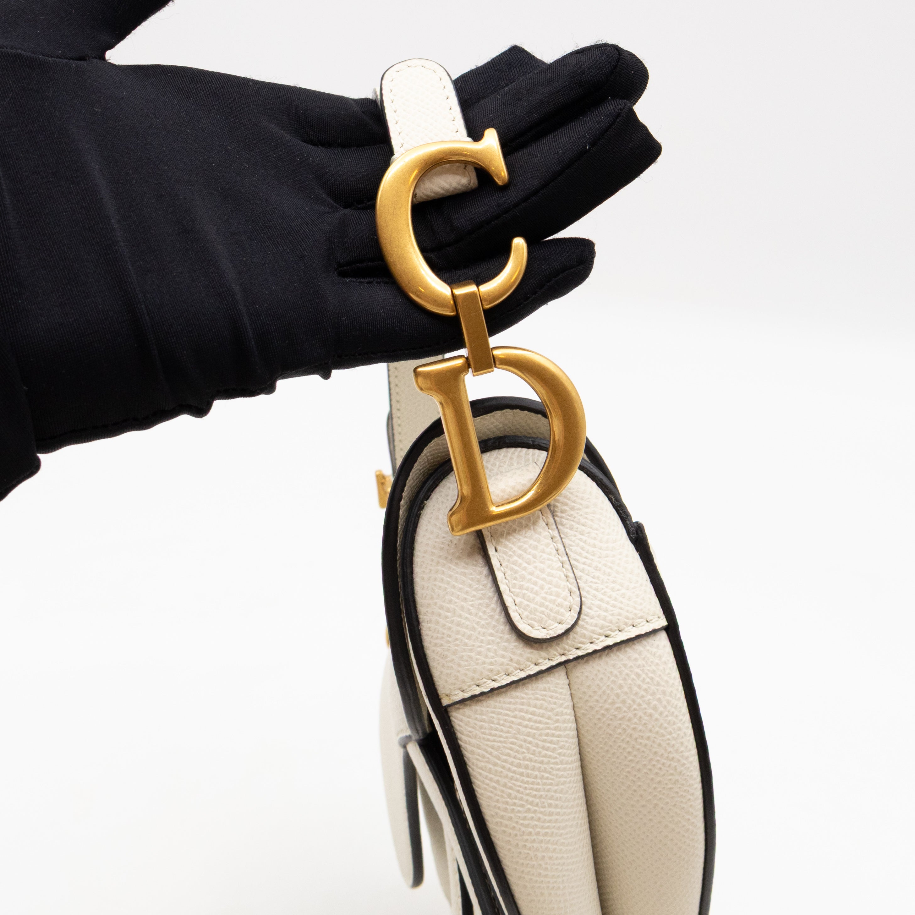 Mini Saddle Bag White Leather