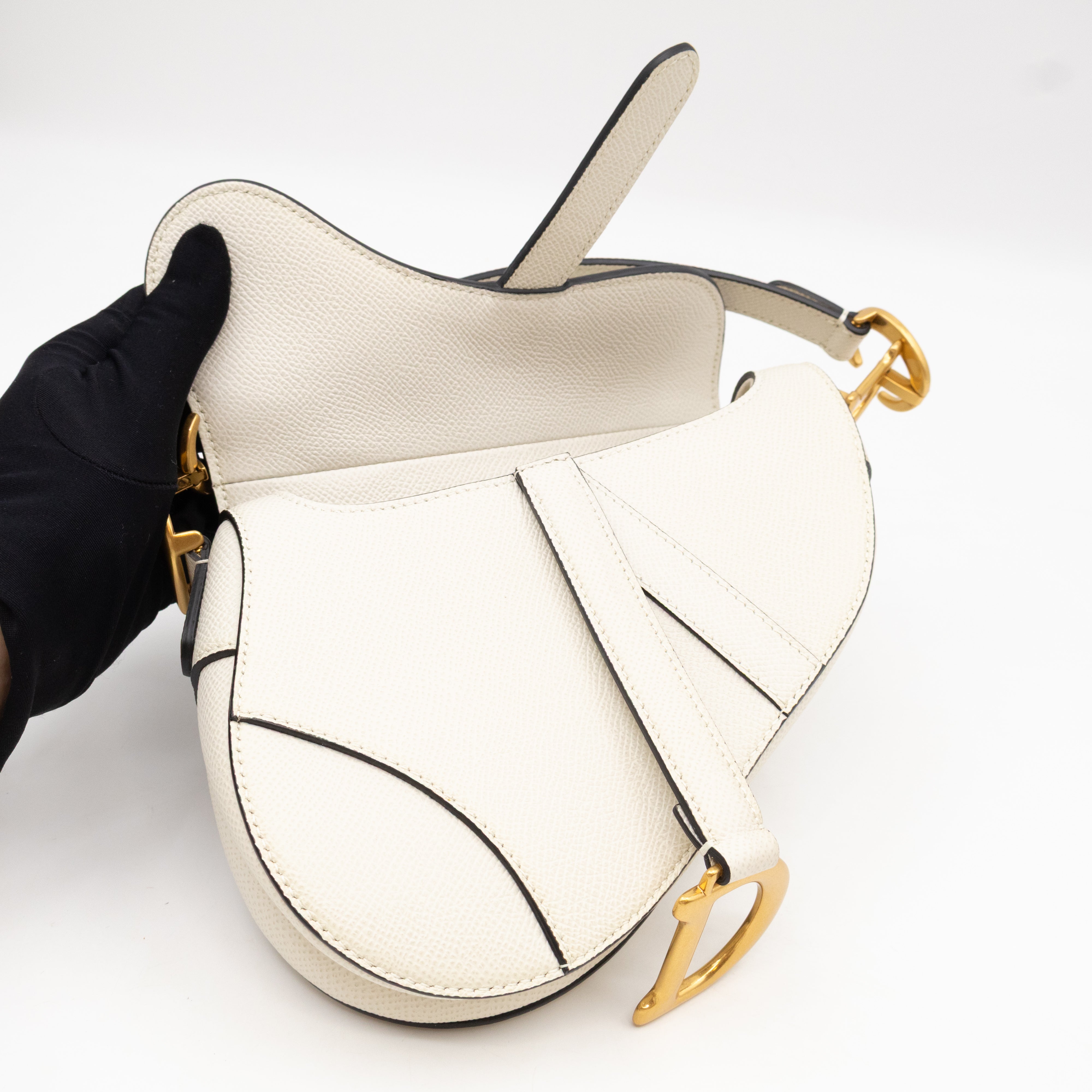 Mini Saddle Bag White Leather