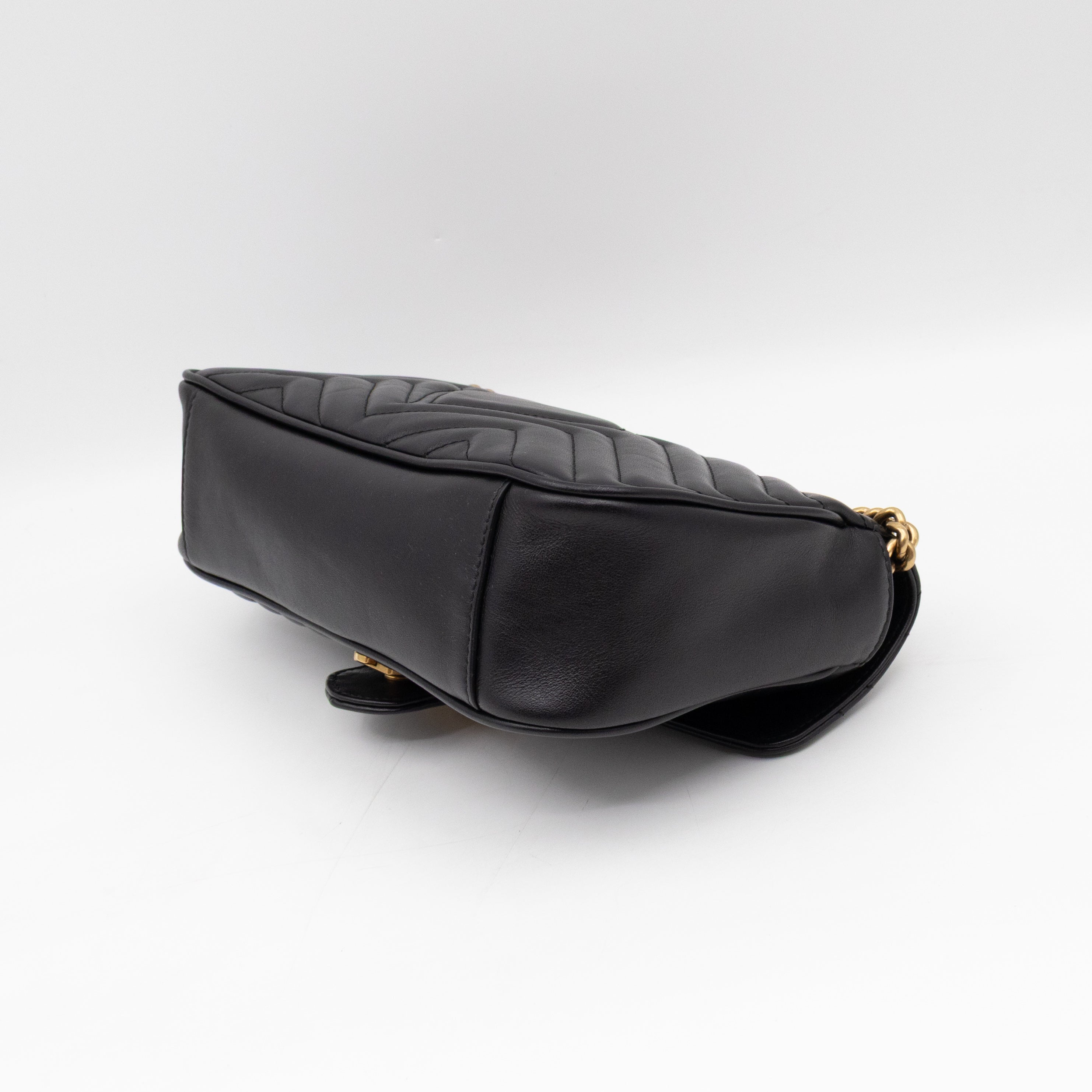 GG Marmont Medium Flap Bag Black Leather