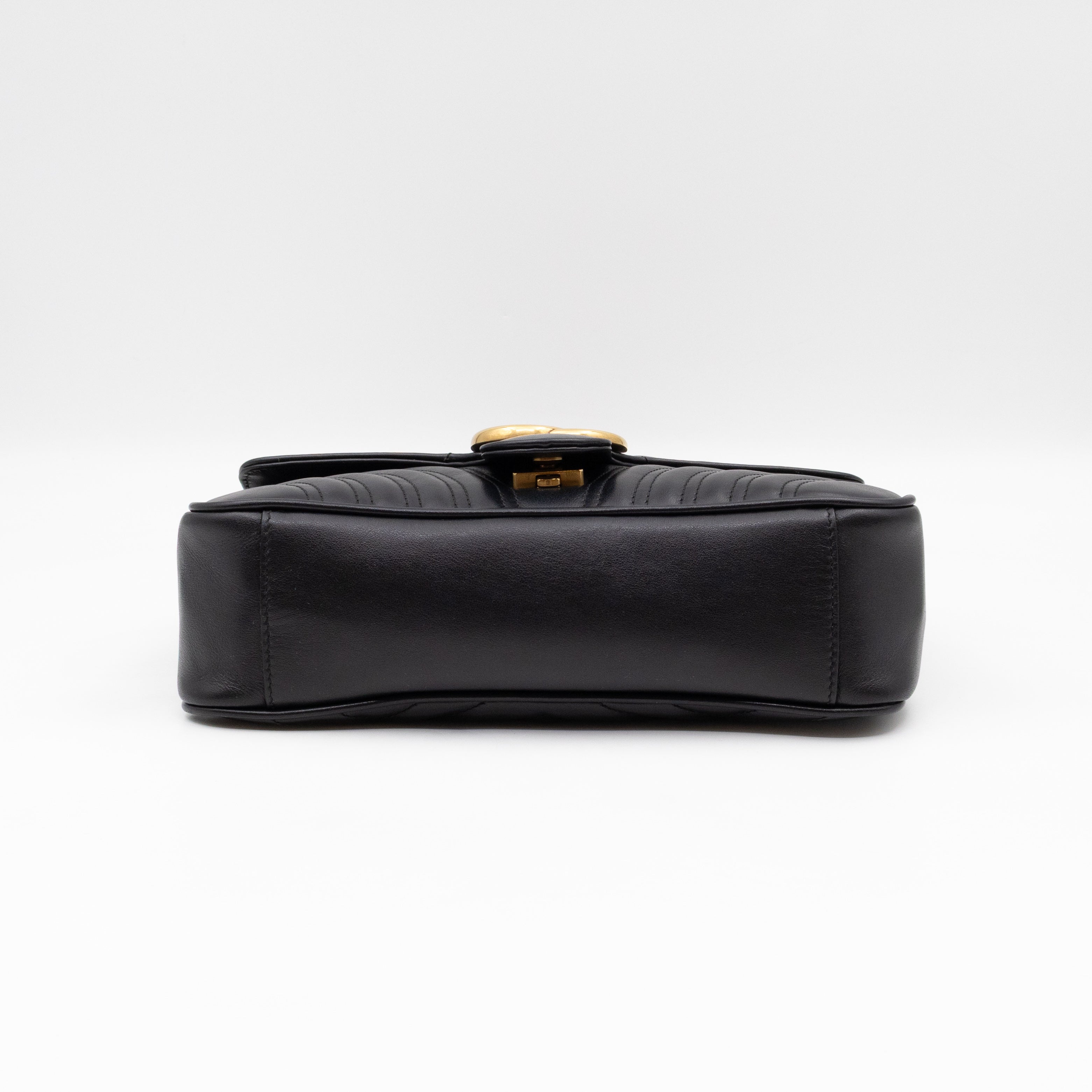 GG Marmont Medium Flap Bag Black Leather