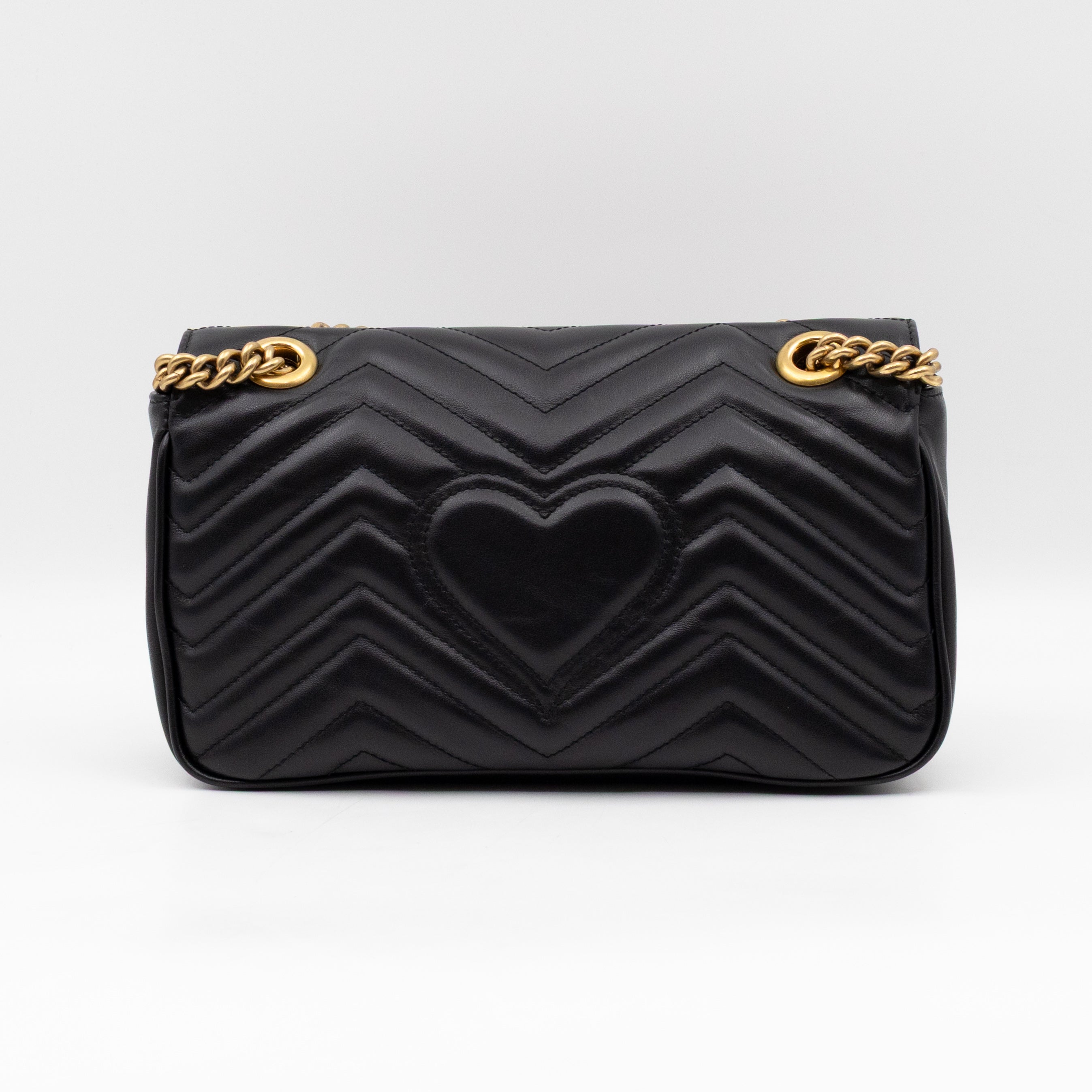 GG Marmont Medium Flap Bag Black Leather