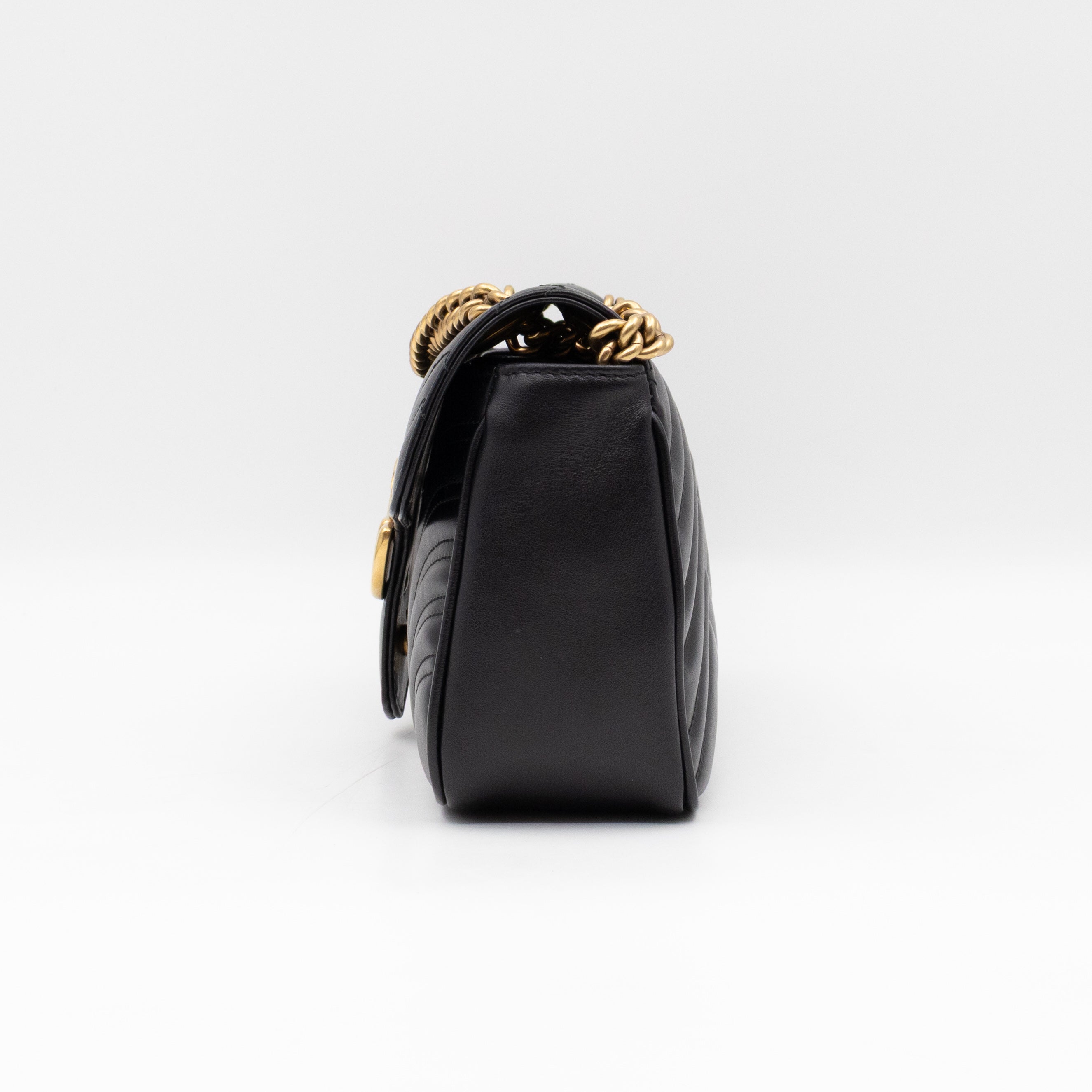 GG Marmont Medium Flap Bag Black Leather