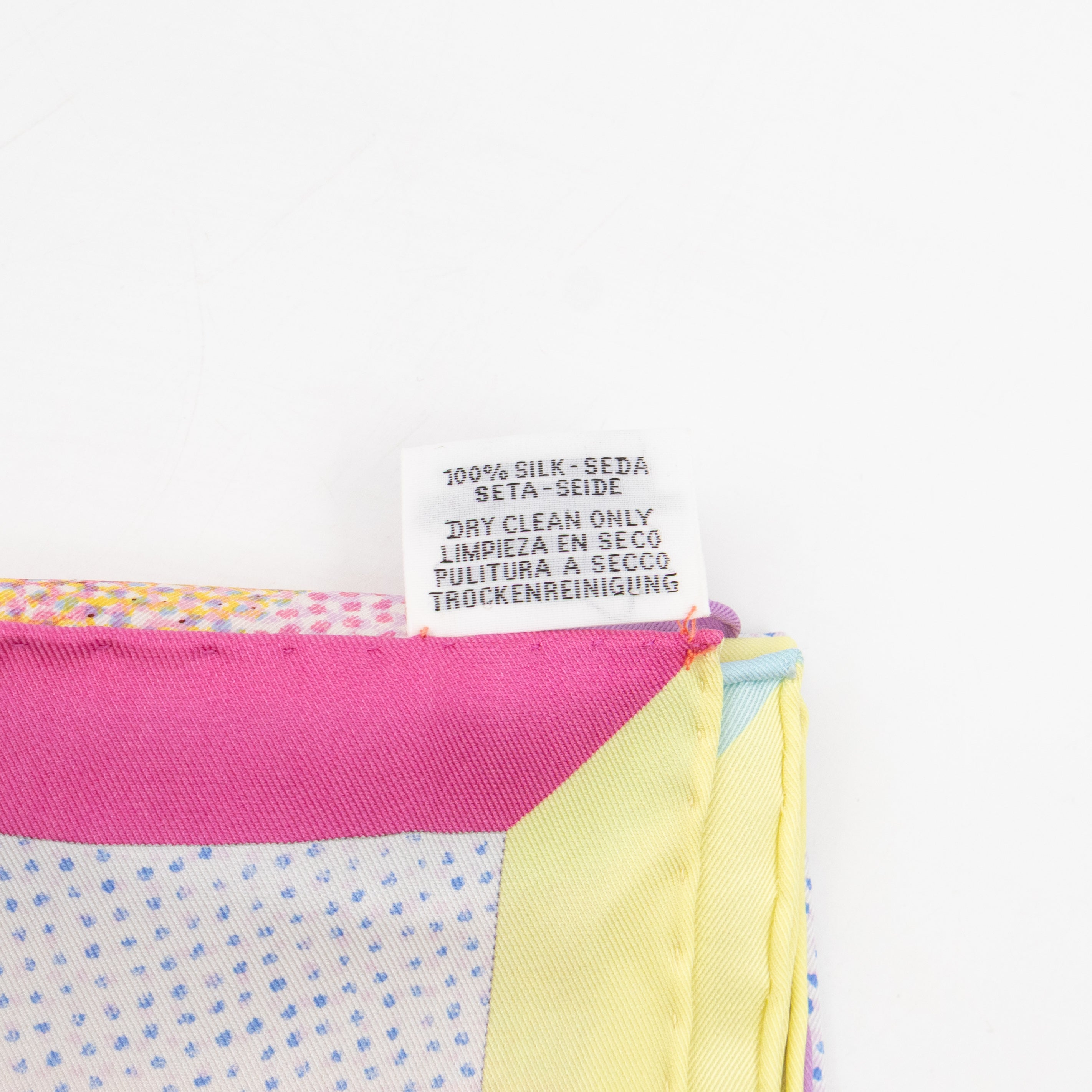 Silk Scarf 70 Regard de Soie Pink Yellow