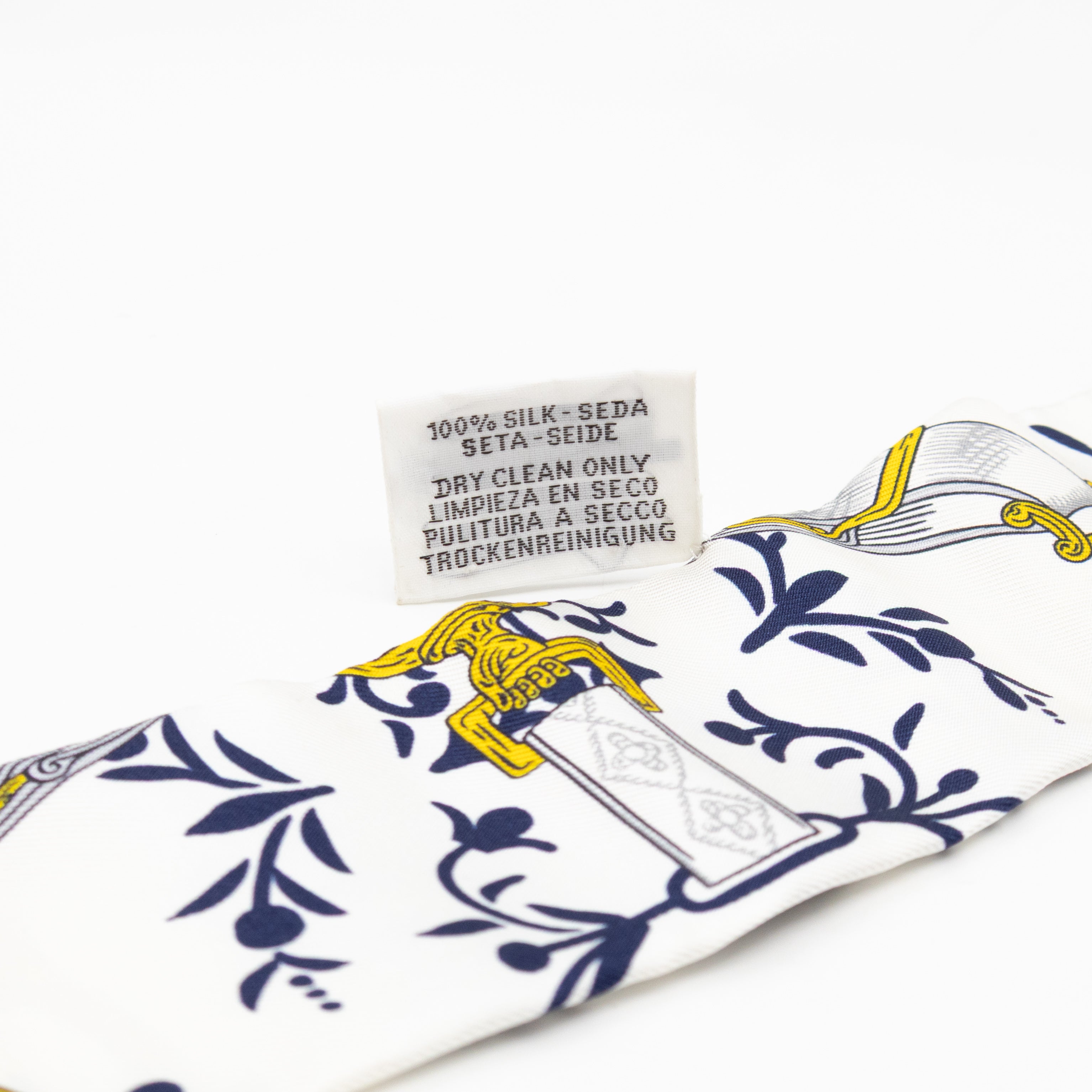 Twilly Silk Scarf Etriers Remix Armor Blue