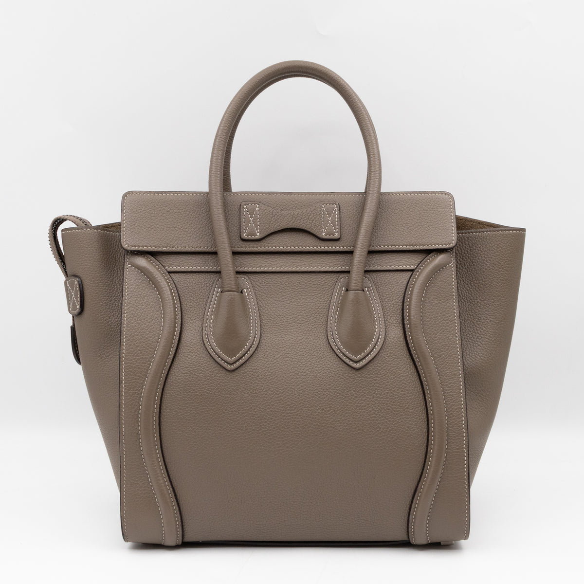 Micro Luggage Grey Leather